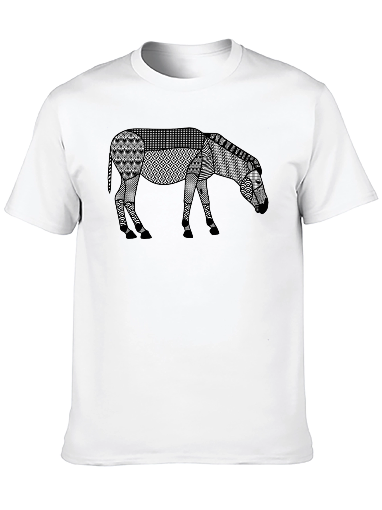 Abstract Zebra Patterned T-Shirt