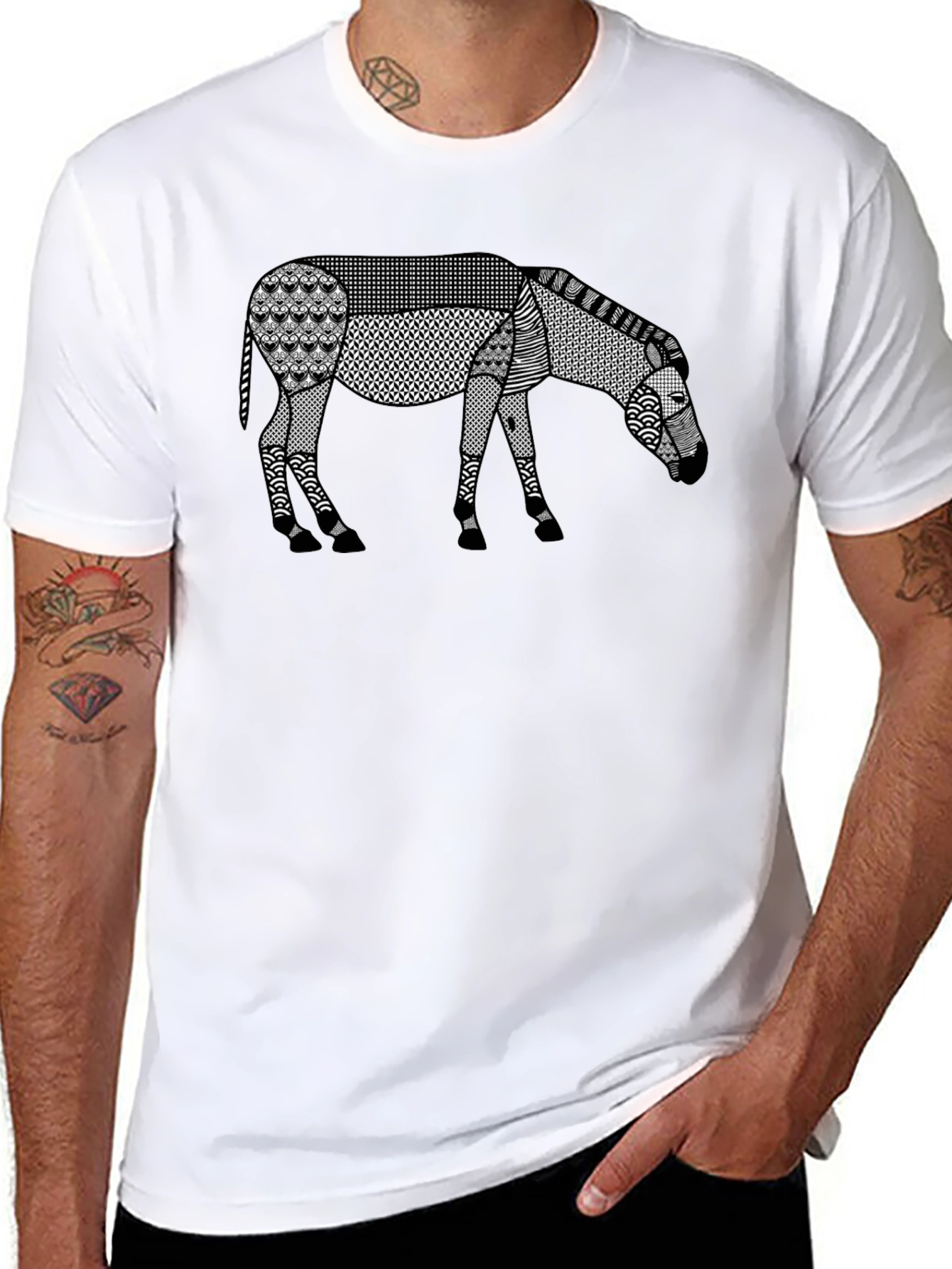 Abstract Zebra Patterned T-Shirt