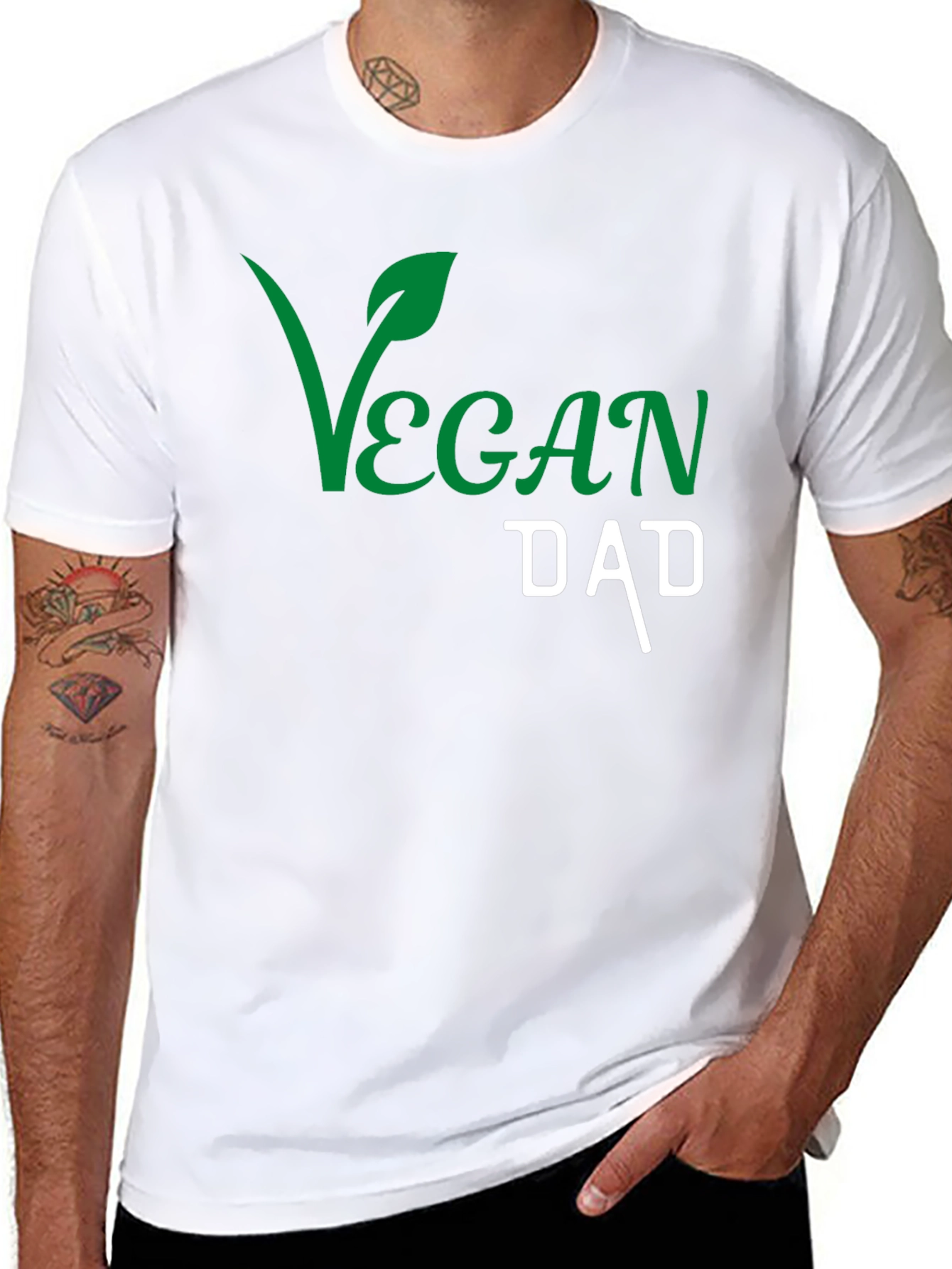 Vegan Dad Graphic T-Shirt - Black Cotton Tee