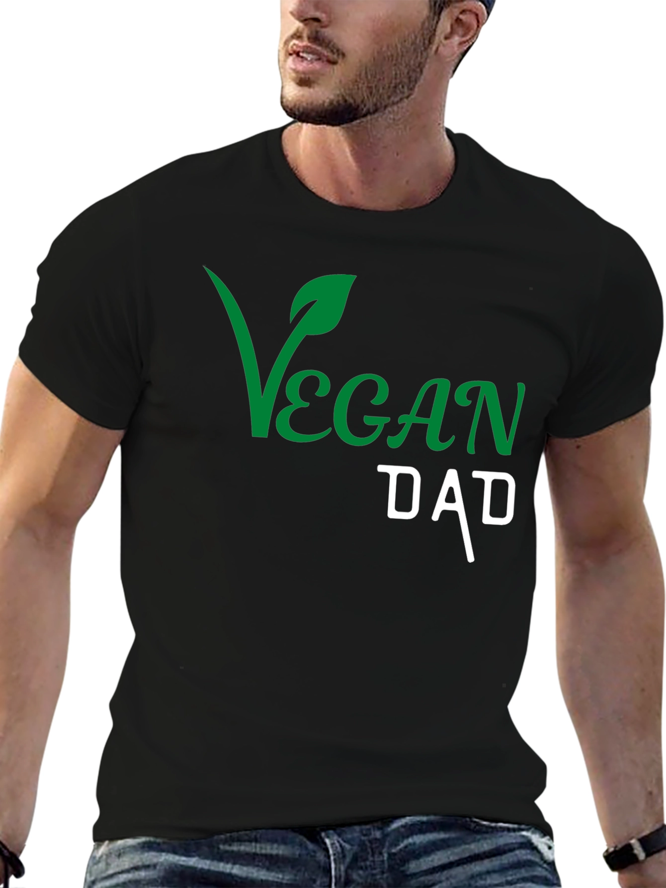 Vegan Dad Graphic T-Shirt - Black Cotton Tee