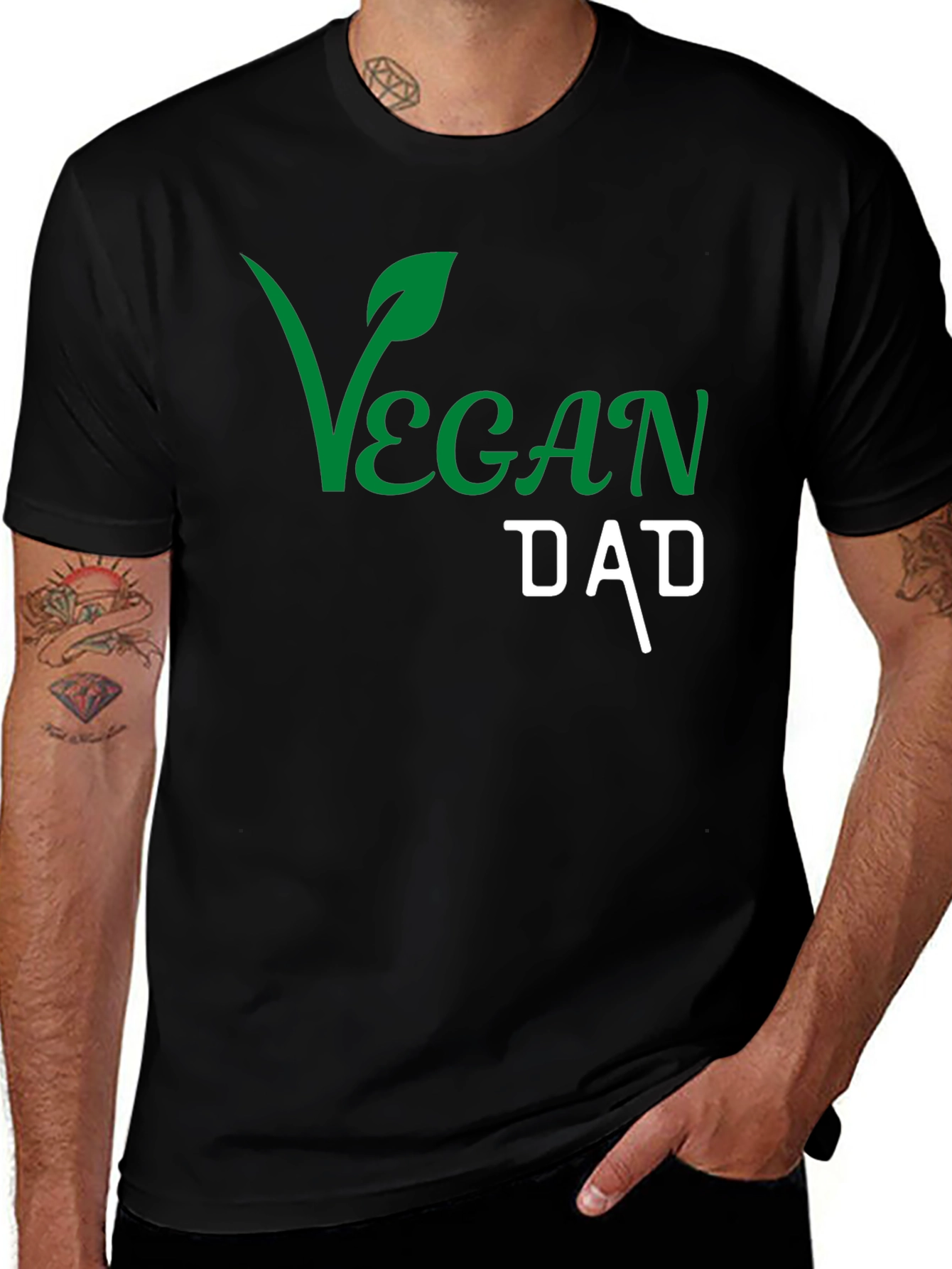 Vegan Dad Graphic T-Shirt - Black Cotton Tee