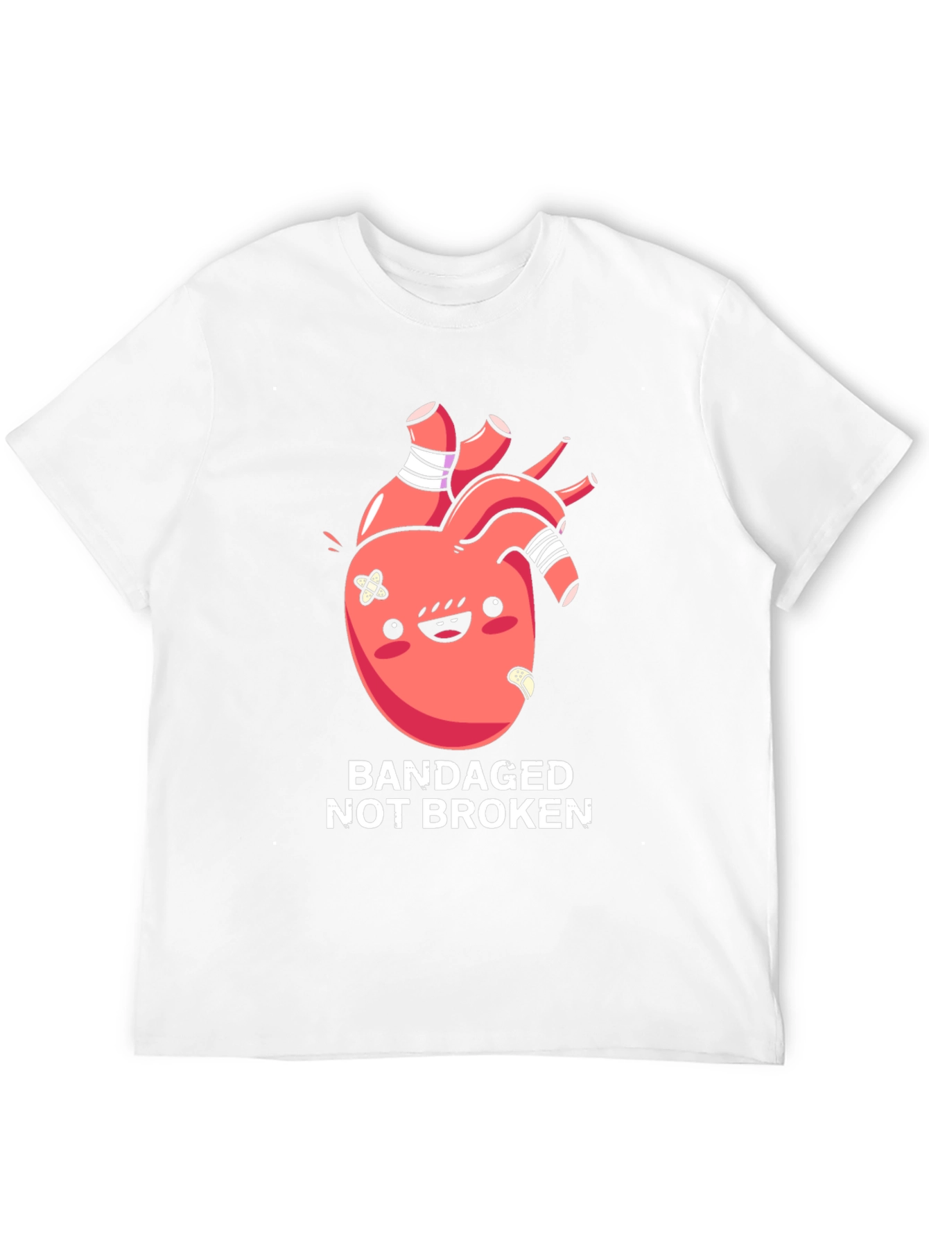 Bandaged Heart Graphic Tee - Not Broken T-Shirt