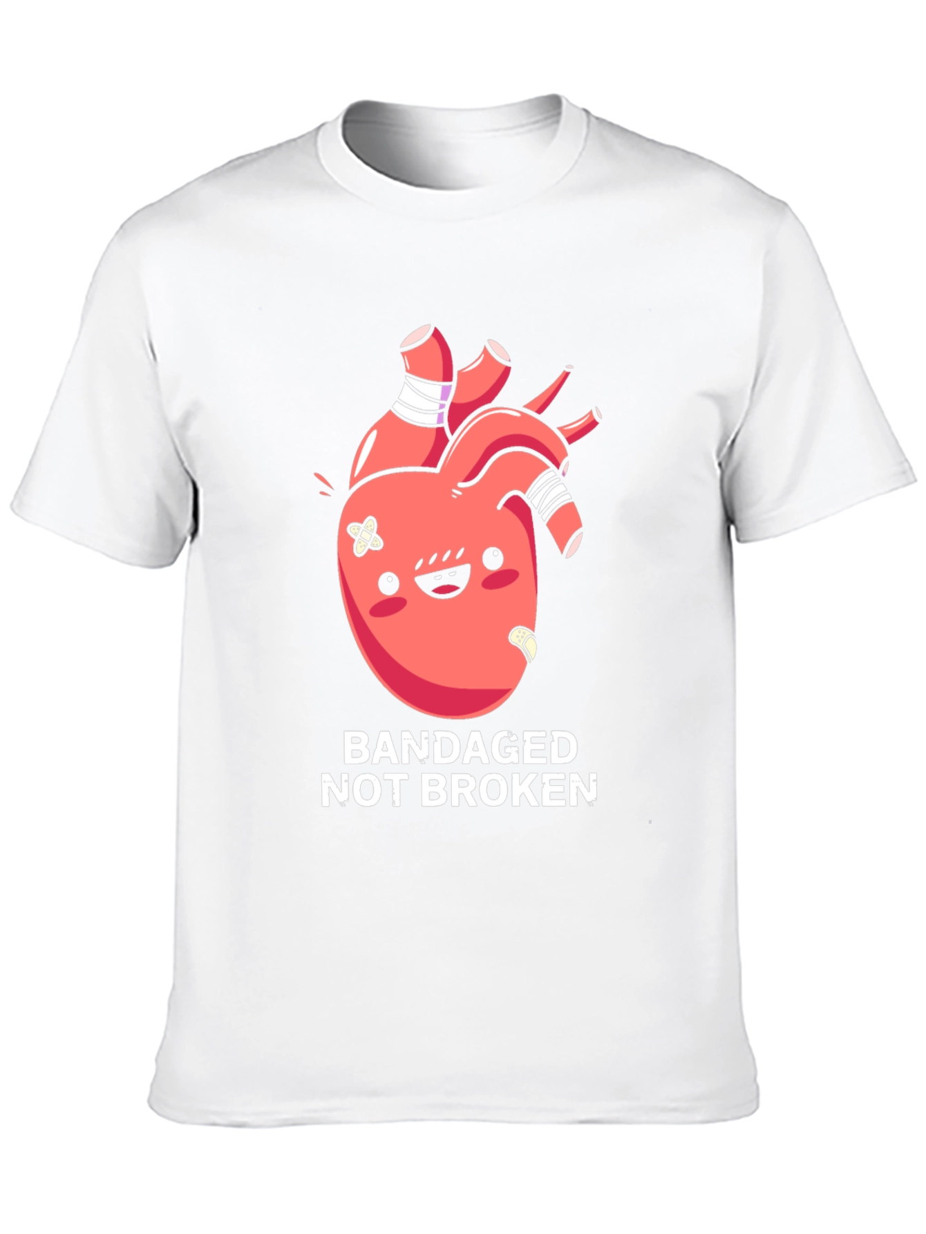 Bandaged Heart Graphic Tee - Not Broken T-Shirt