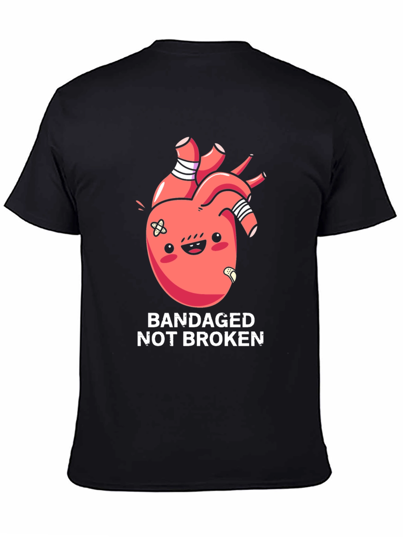 Bandaged Heart Graphic Tee - Not Broken T-Shirt