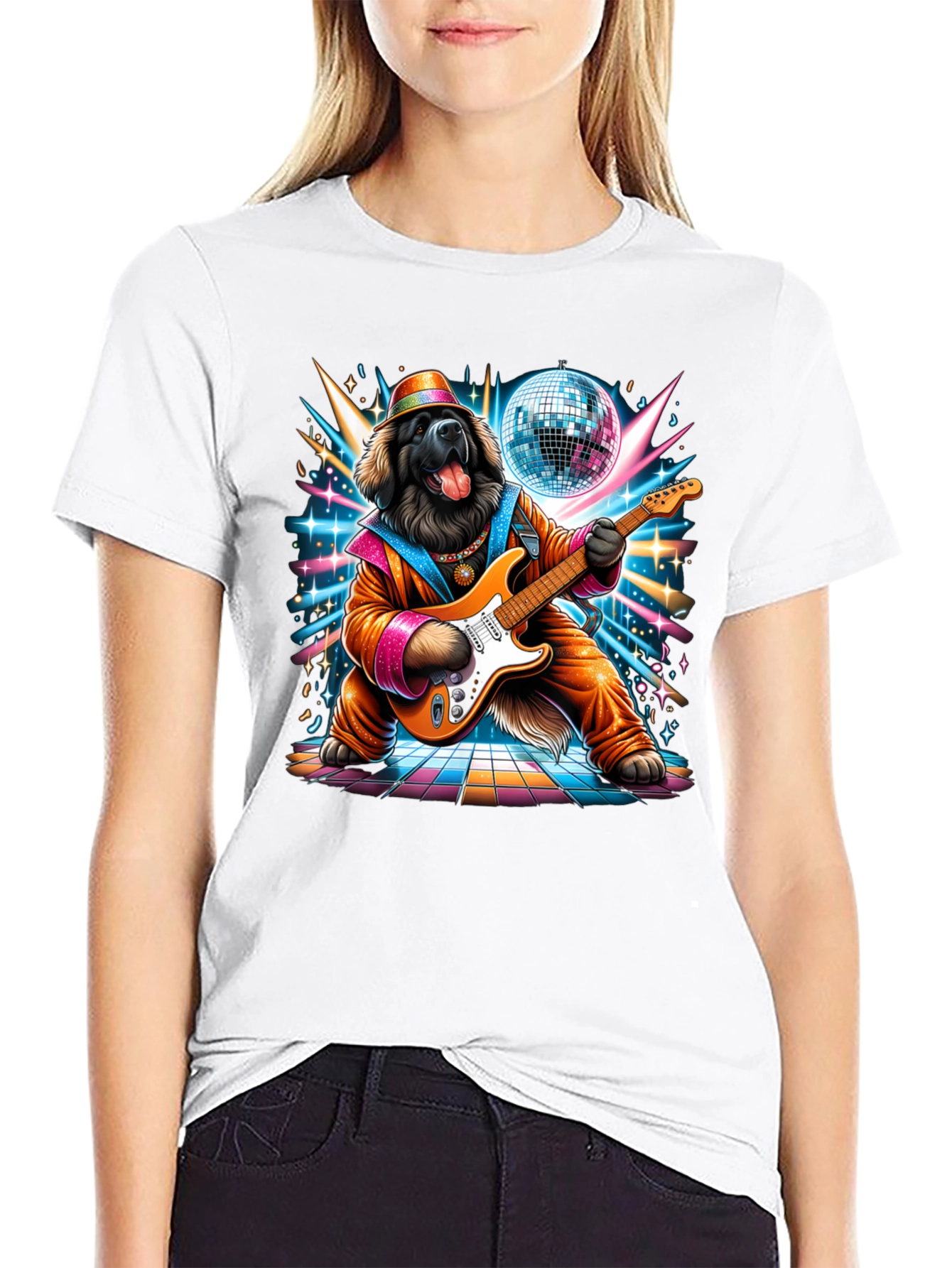 Dog Disco Guitarist Graphic Tee