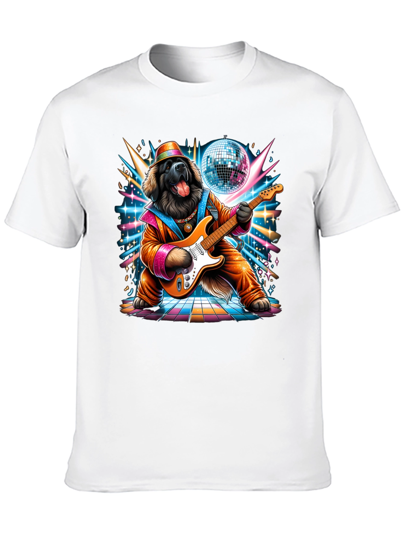 Dog Disco Guitarist Graphic Tee