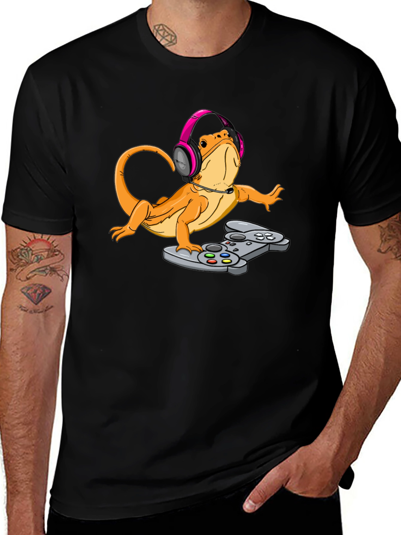 Gamer Lizard Graphic Tee