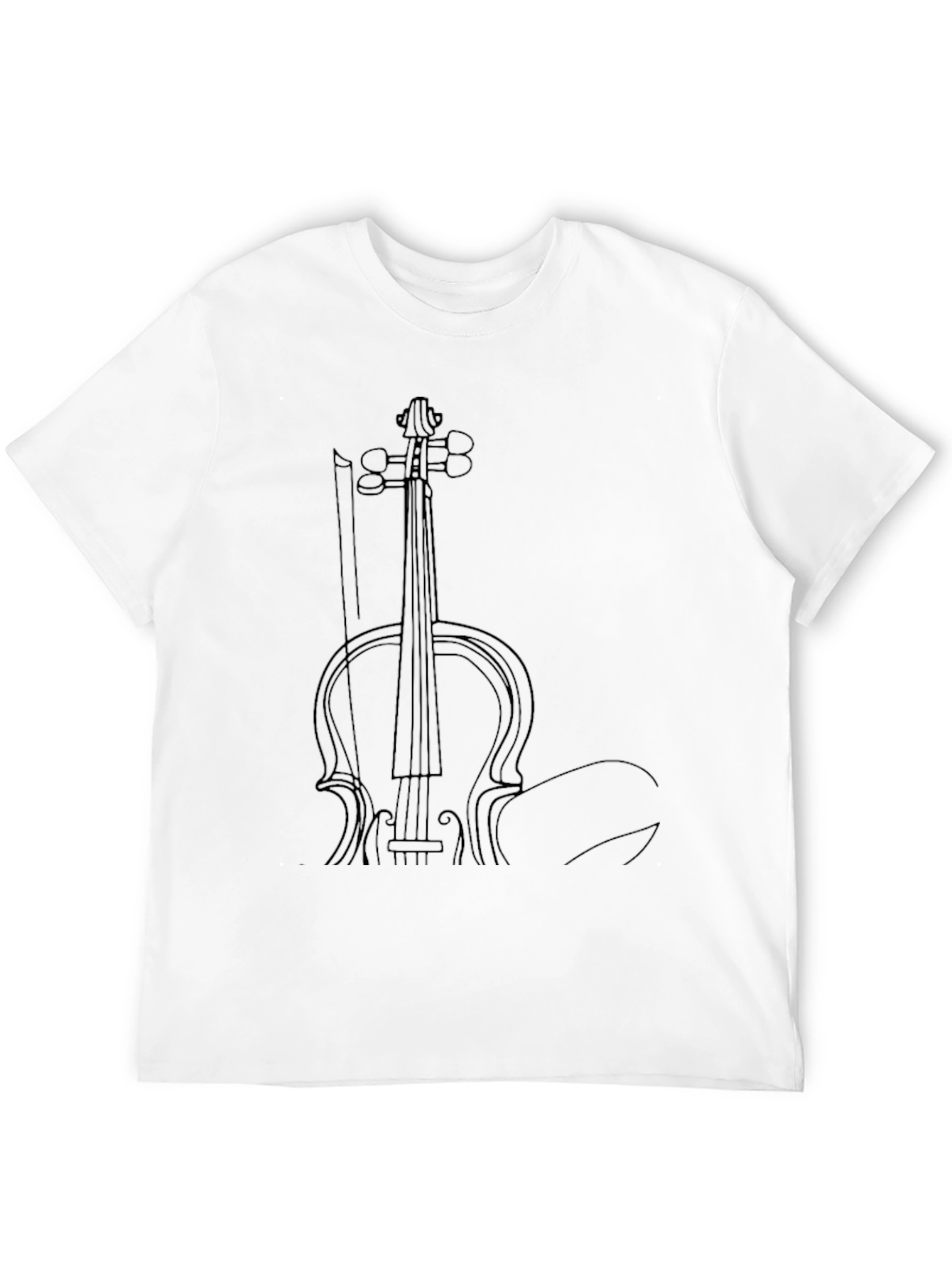 Violin Outline Graphic Tee - Classic Music Lover Shirt
