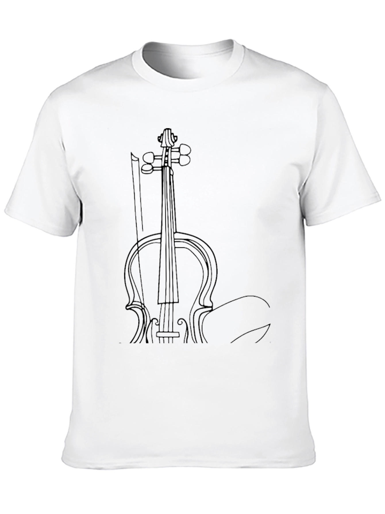 Violin Outline Graphic Tee - Classic Music Lover Shirt