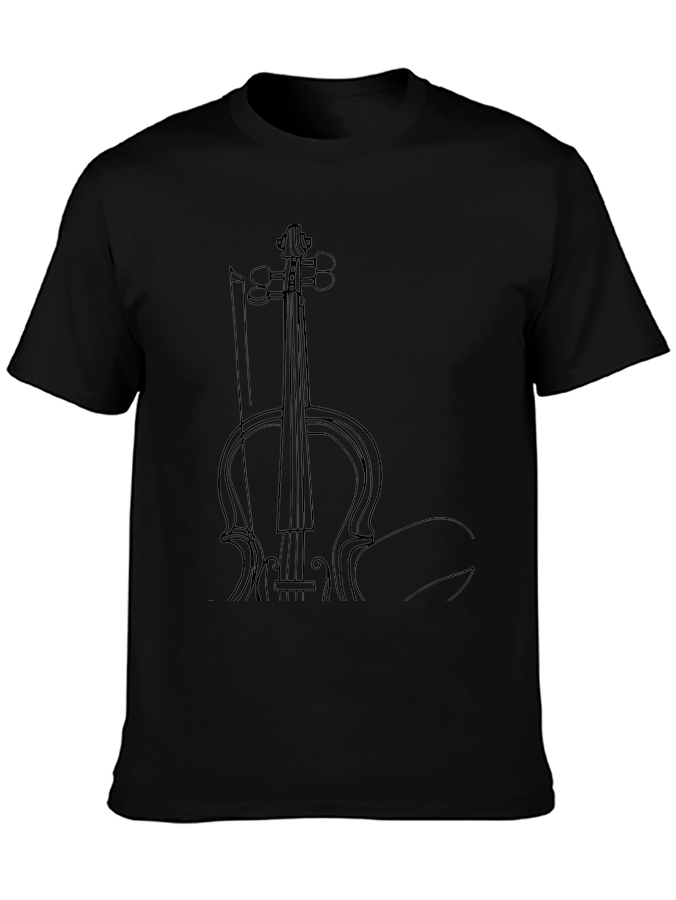 Violin Outline Graphic Tee - Classic Music Lover Shirt
