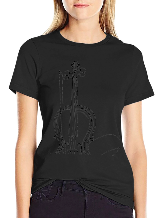 Violin Outline Graphic Tee - Classic Music Lover Shirt
