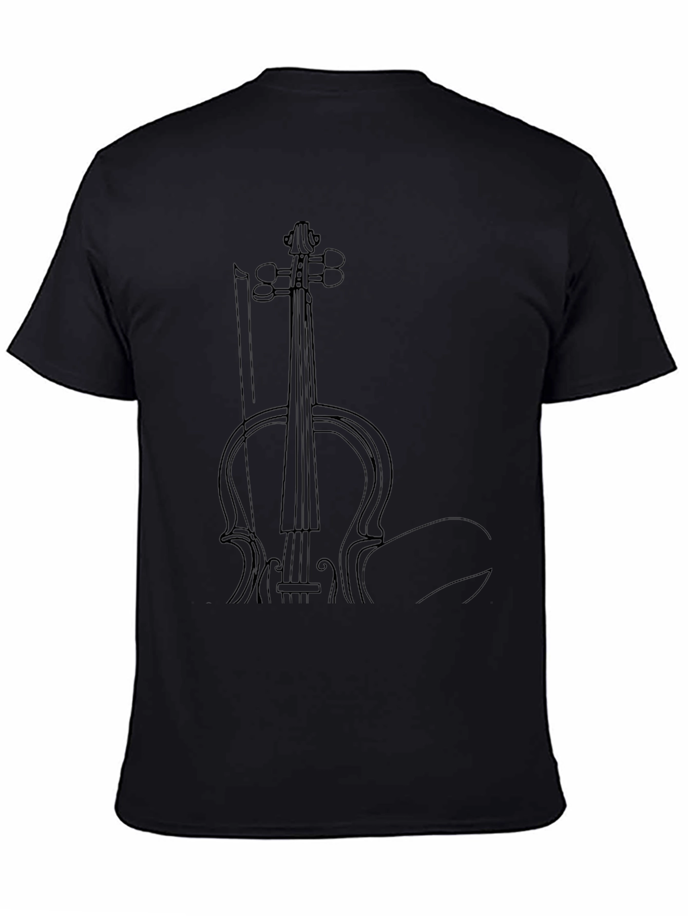 Violin Outline Graphic Tee - Classic Music Lover Shirt