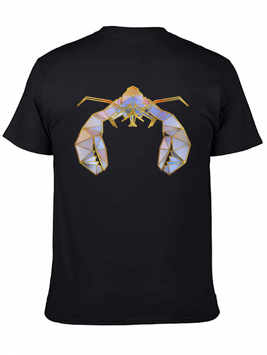 Geometric Lobster Graphic Tee - Stylish Black T-Shirt
