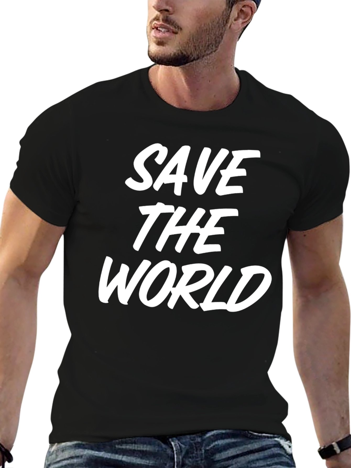 Save the World Graphic Tee - Black