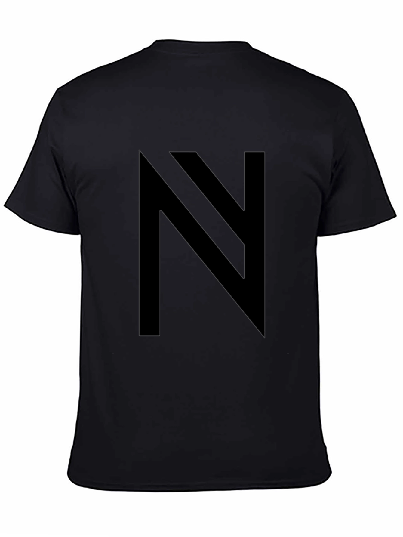 Black T-Shirt with Bold Letter N Design