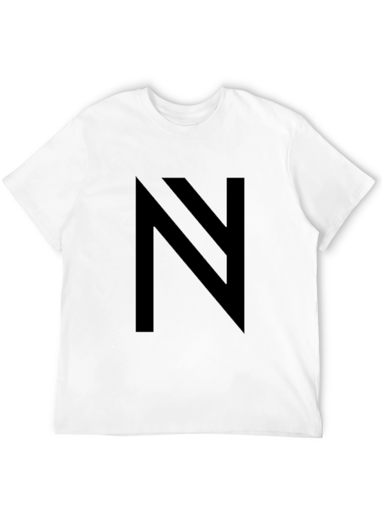Black T-Shirt with Bold Letter N Design