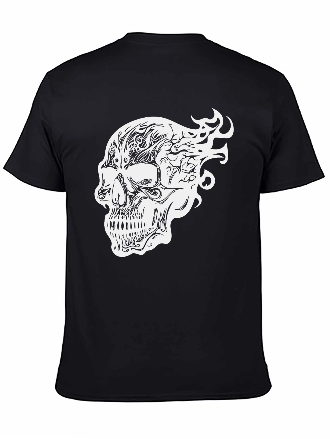 Skull Graphic Print T-Shirt - Black