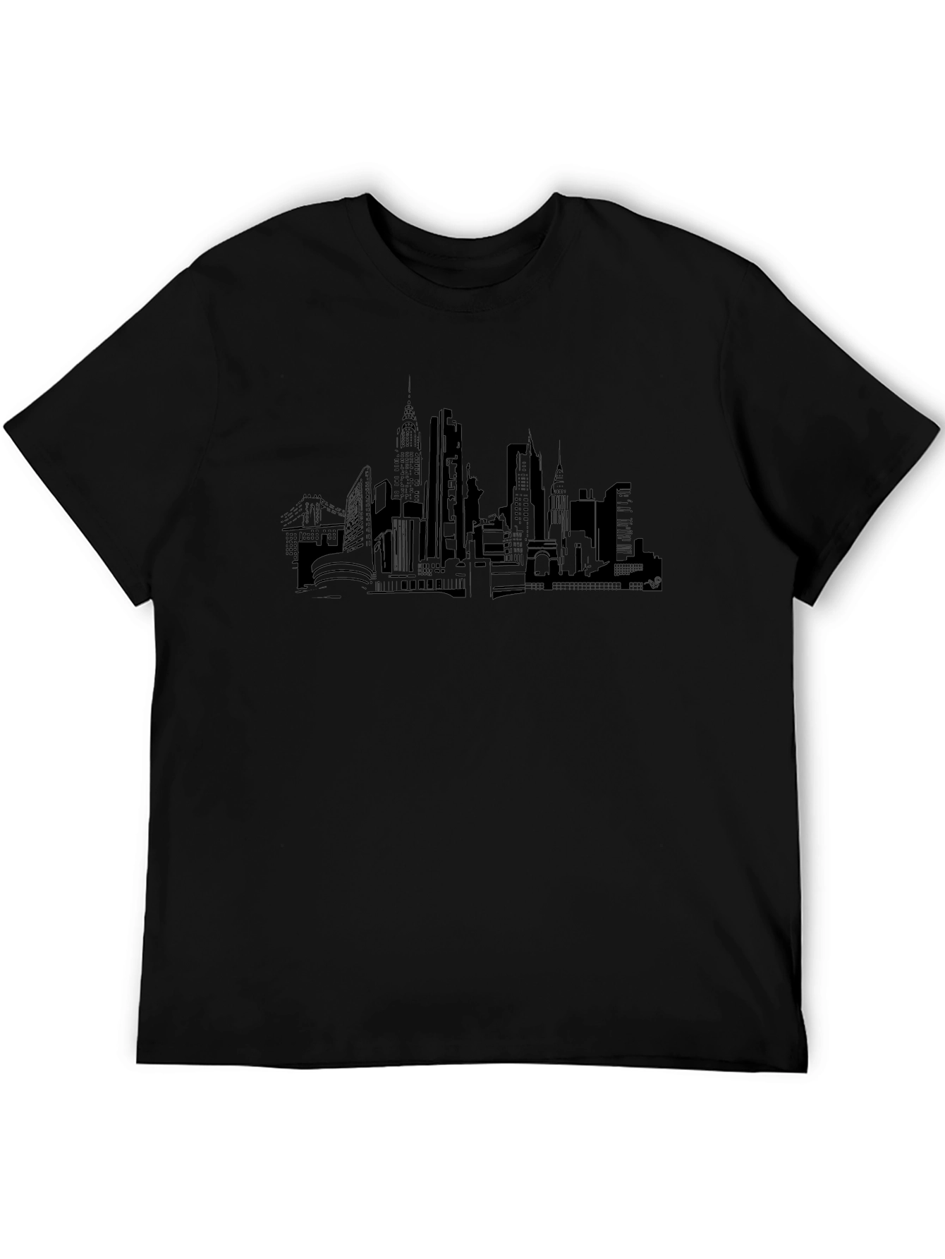 Cityscape Graphic T-Shirt - Black