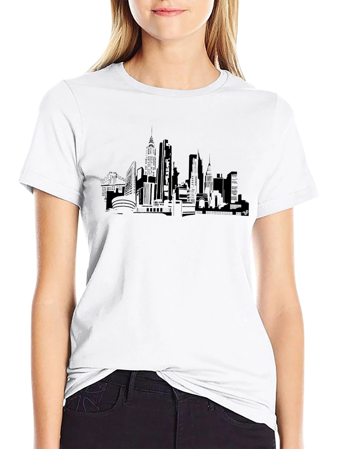 Cityscape Graphic T-Shirt - Black