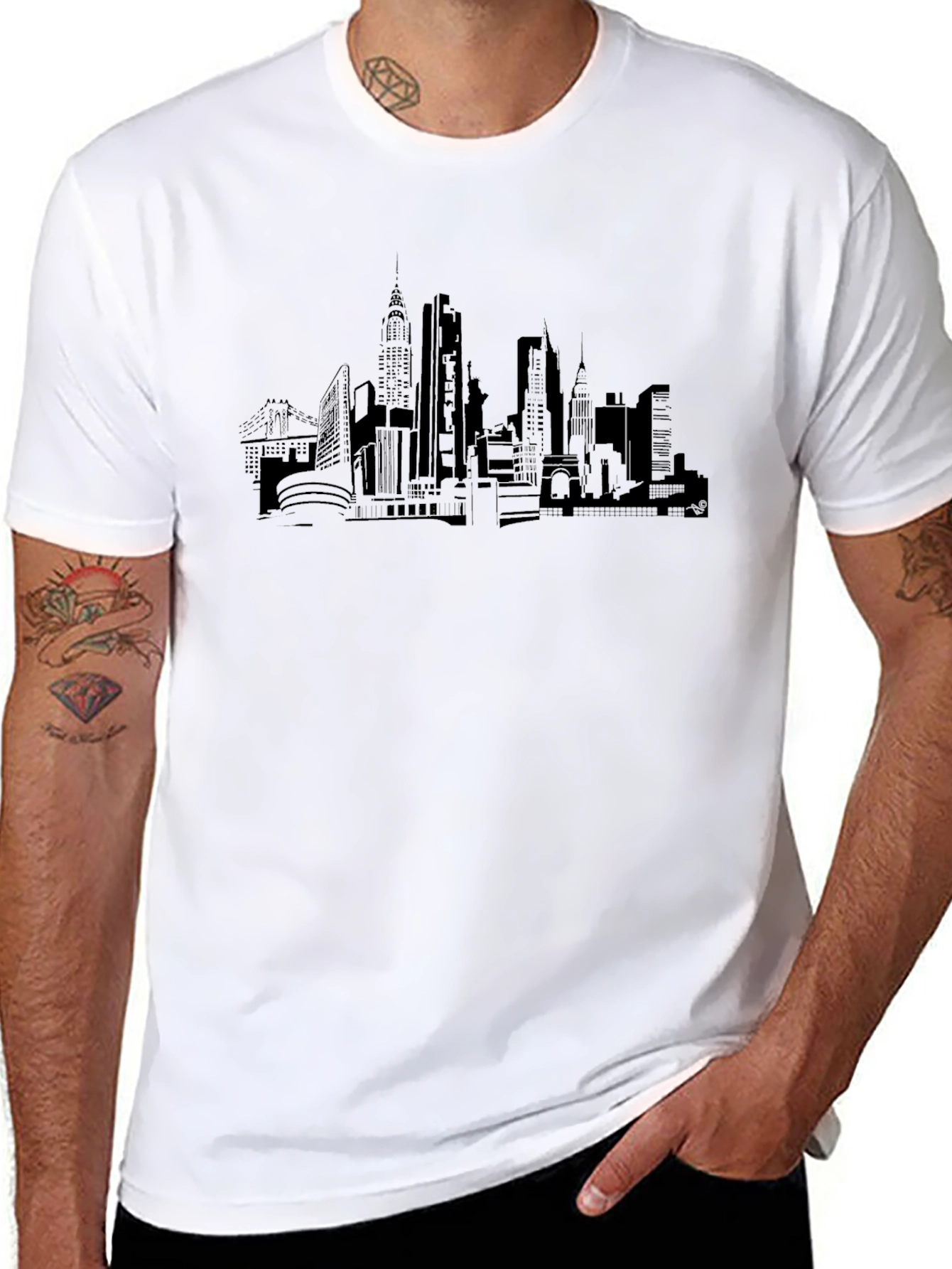 Cityscape Graphic T-Shirt - Black