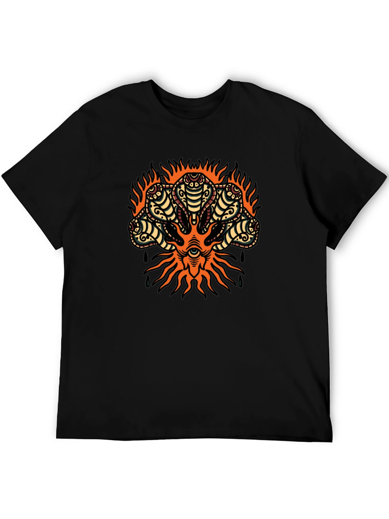 Mens Cobra Head Graphic Print T-Shirt