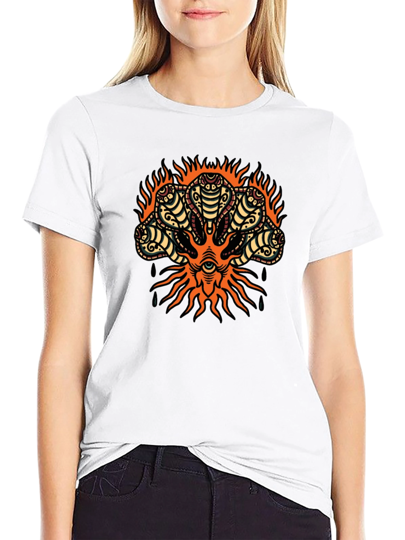 Mens Cobra Head Graphic Print T-Shirt
