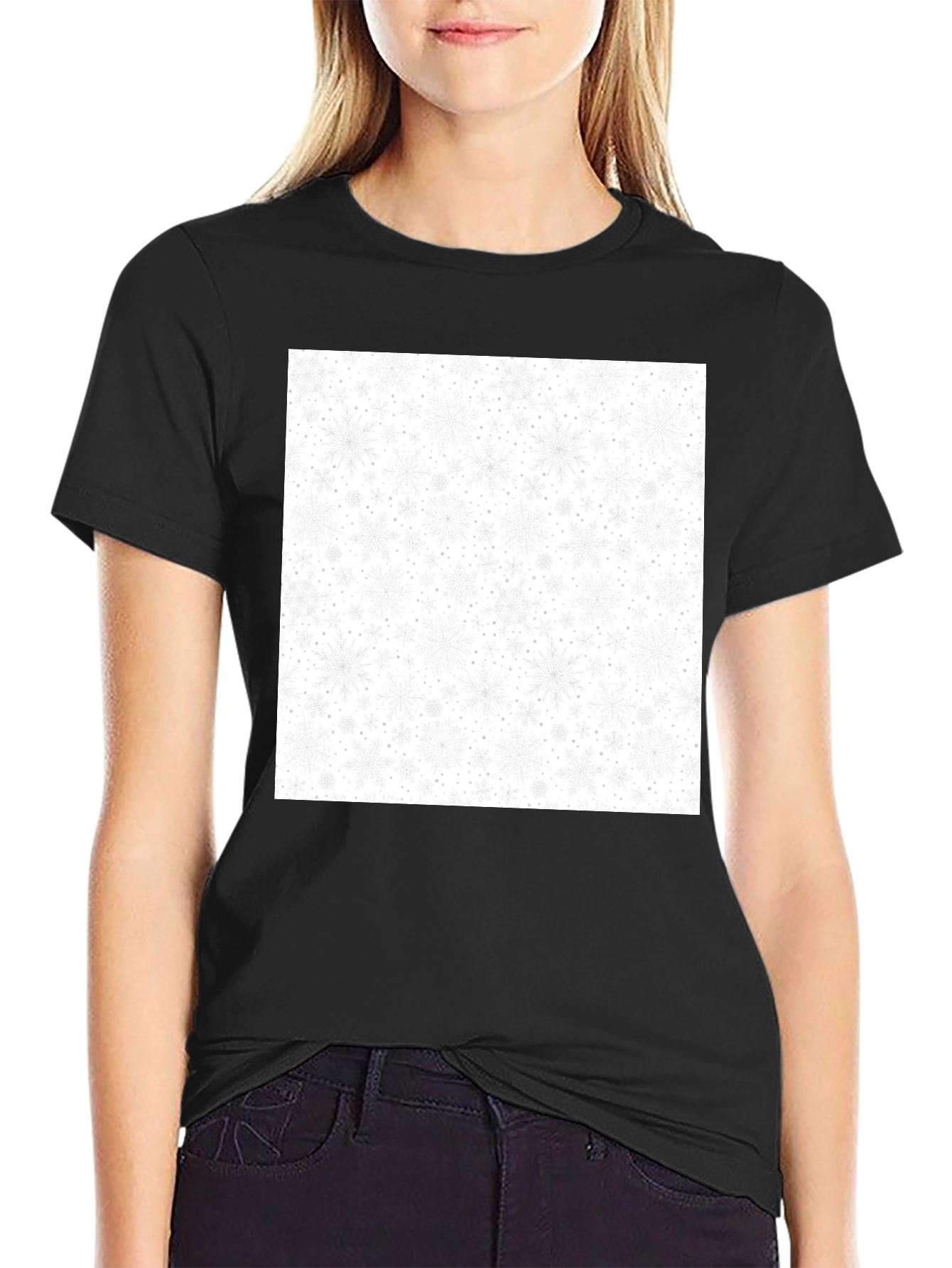 Snowflake Pattern T-Shirt - Festive Winter Style