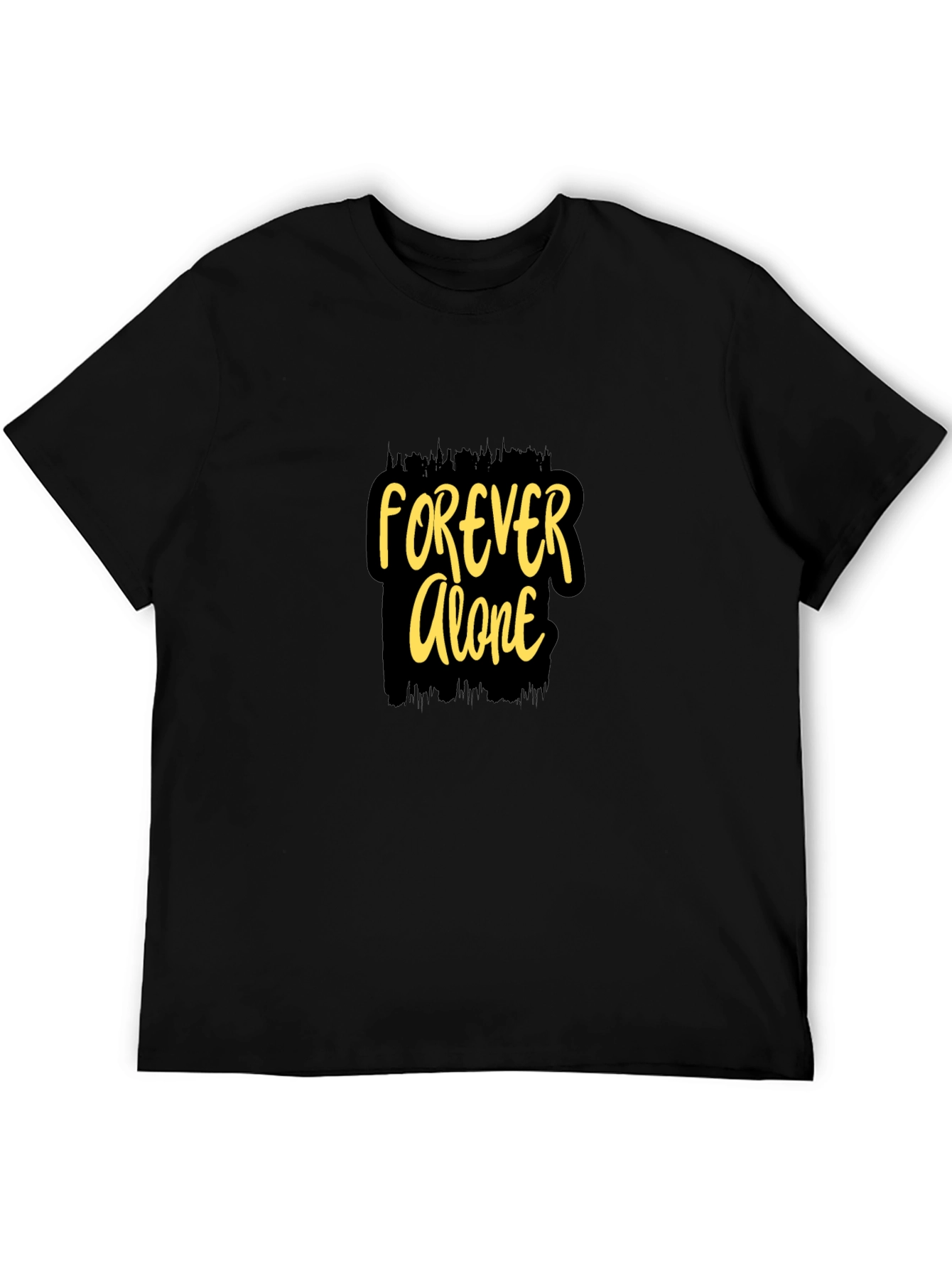 Forever Alone Graphic Black T-Shirt