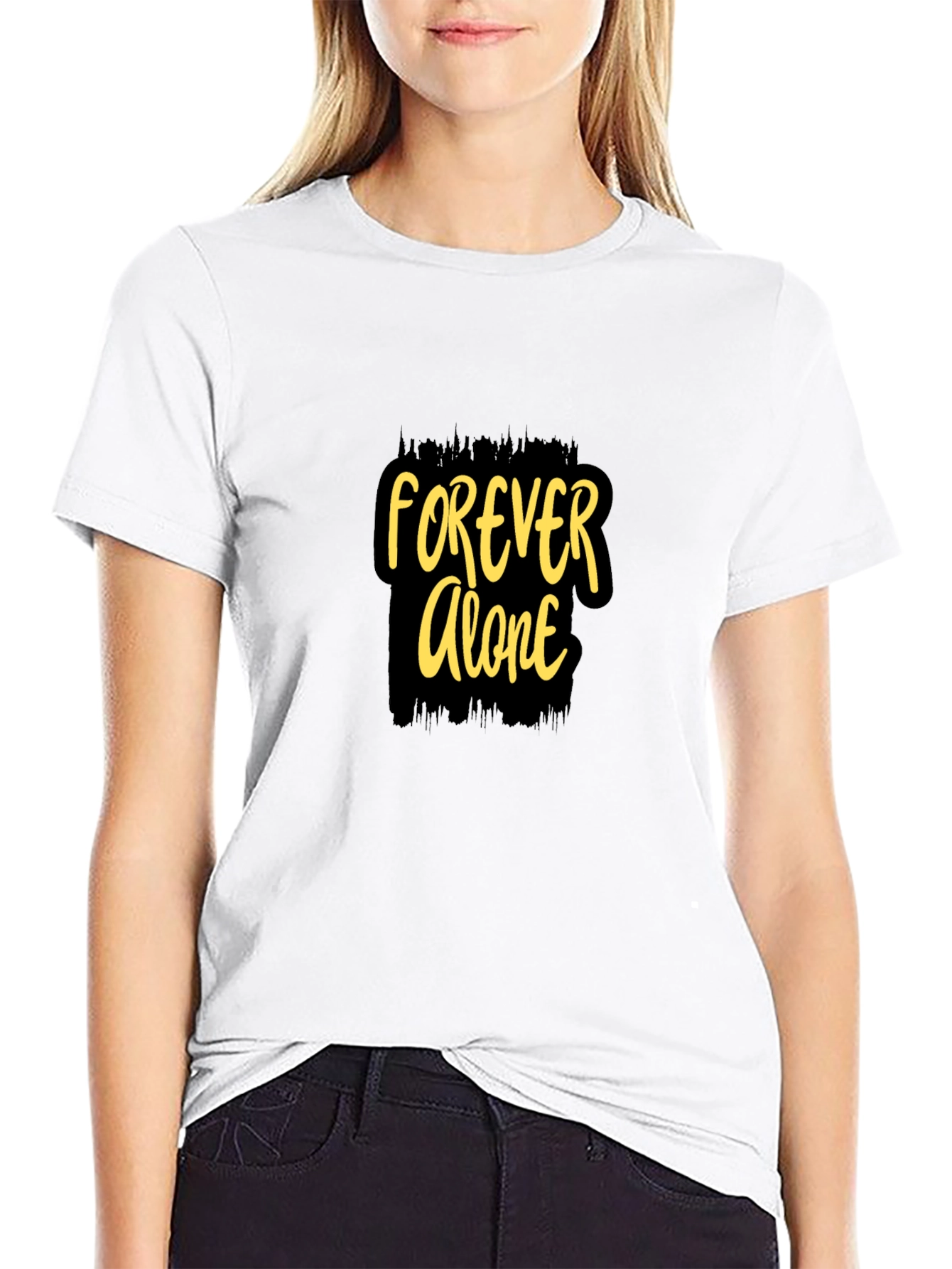 Forever Alone Graphic Black T-Shirt