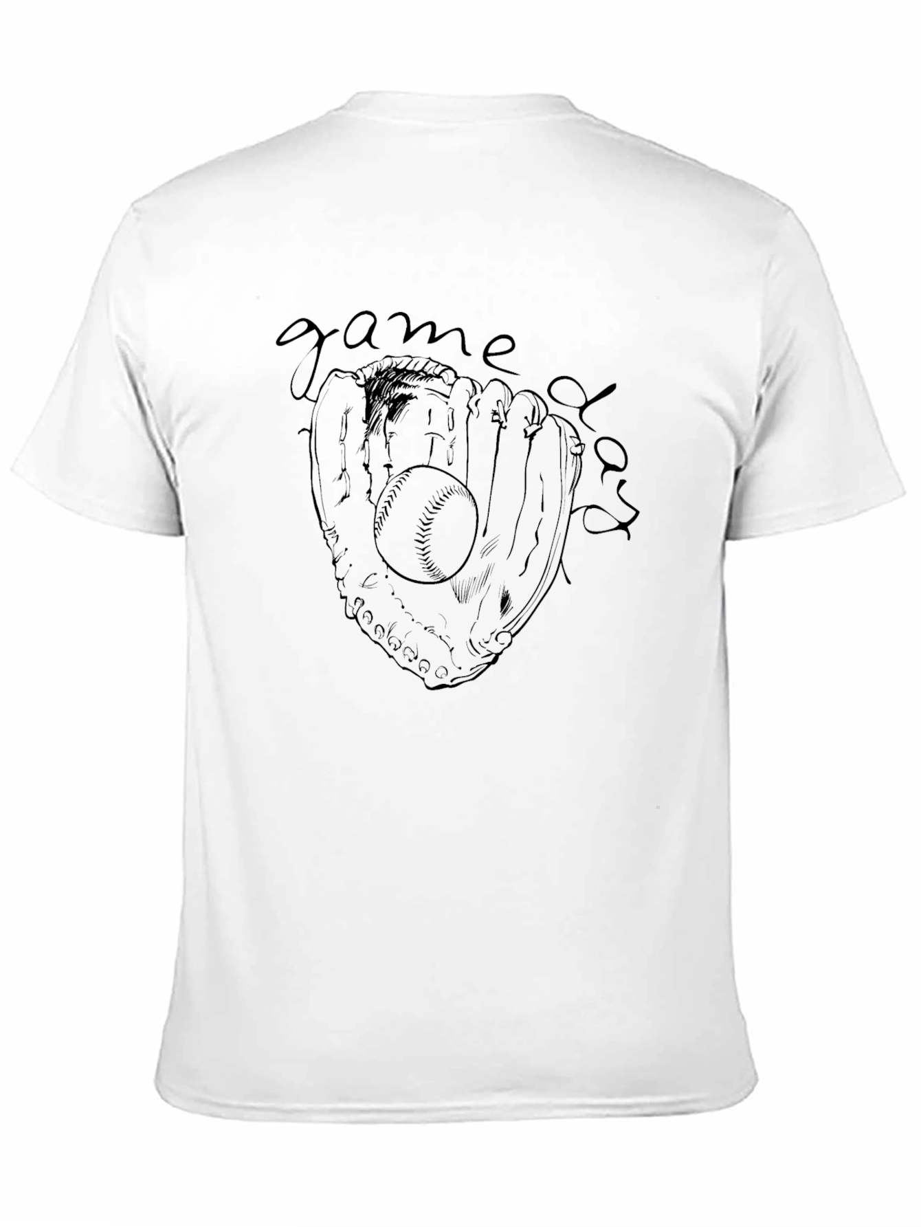 Baseball Game Day Graphic T-Shirt - Black