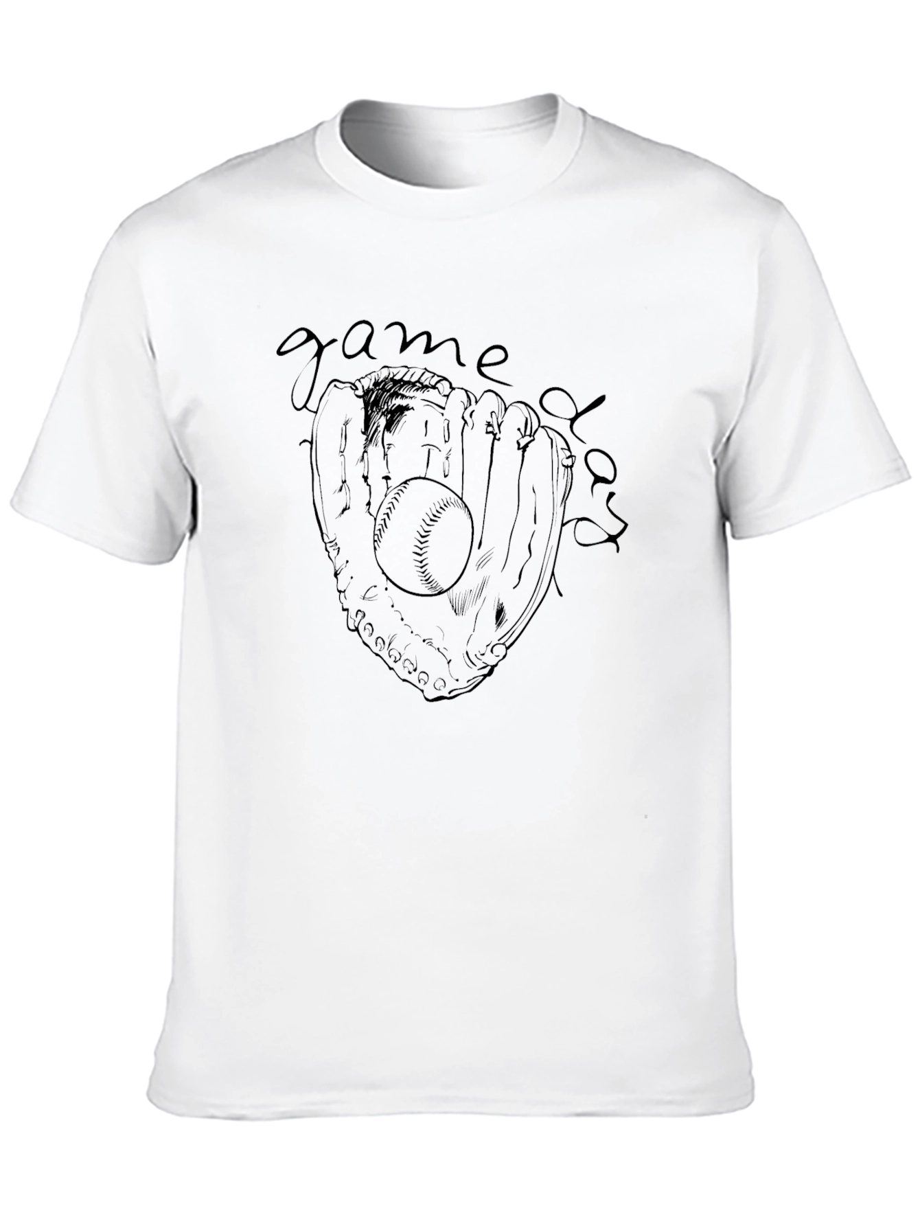 Baseball Game Day Graphic T-Shirt - Black