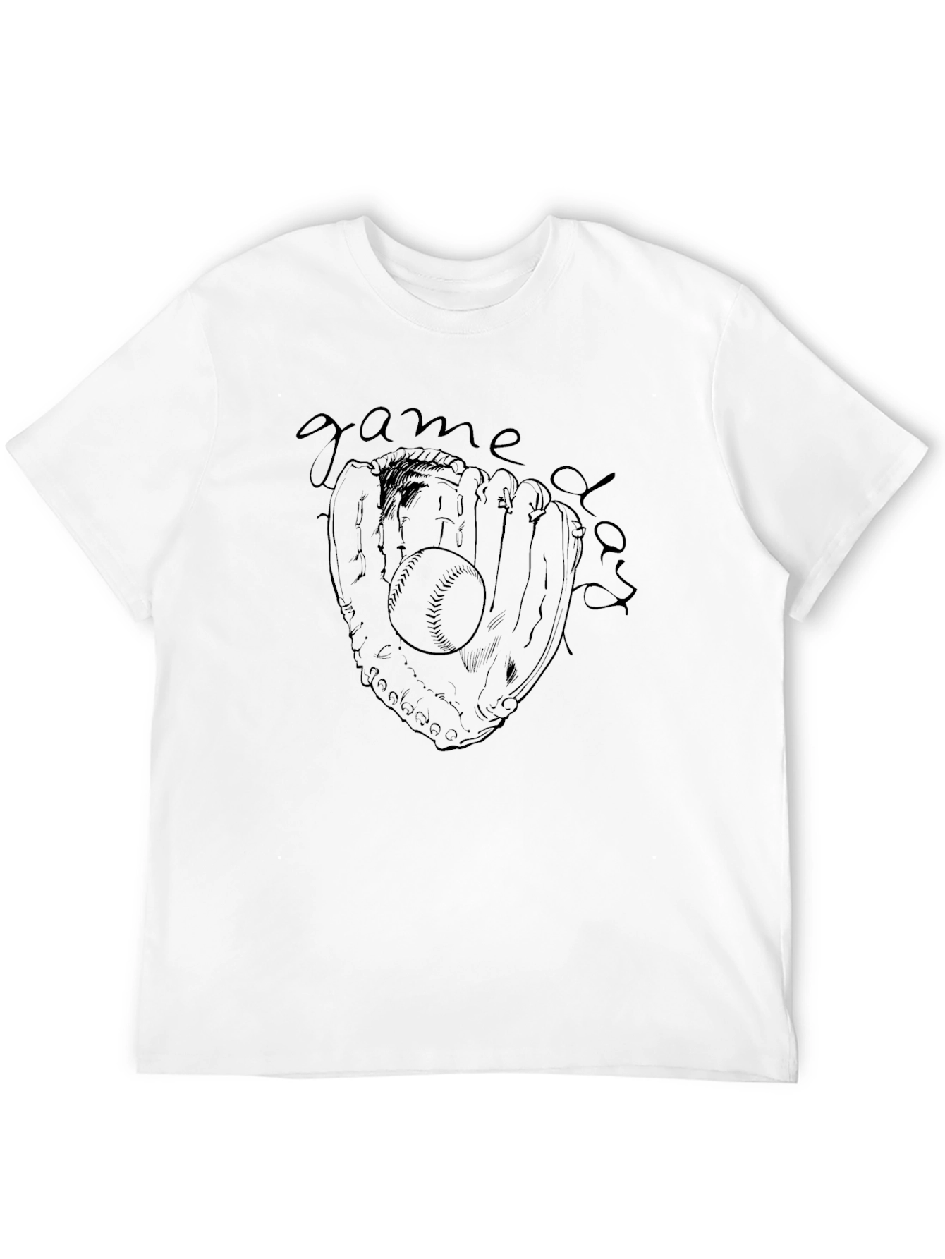 Baseball Game Day Graphic T-Shirt - Black