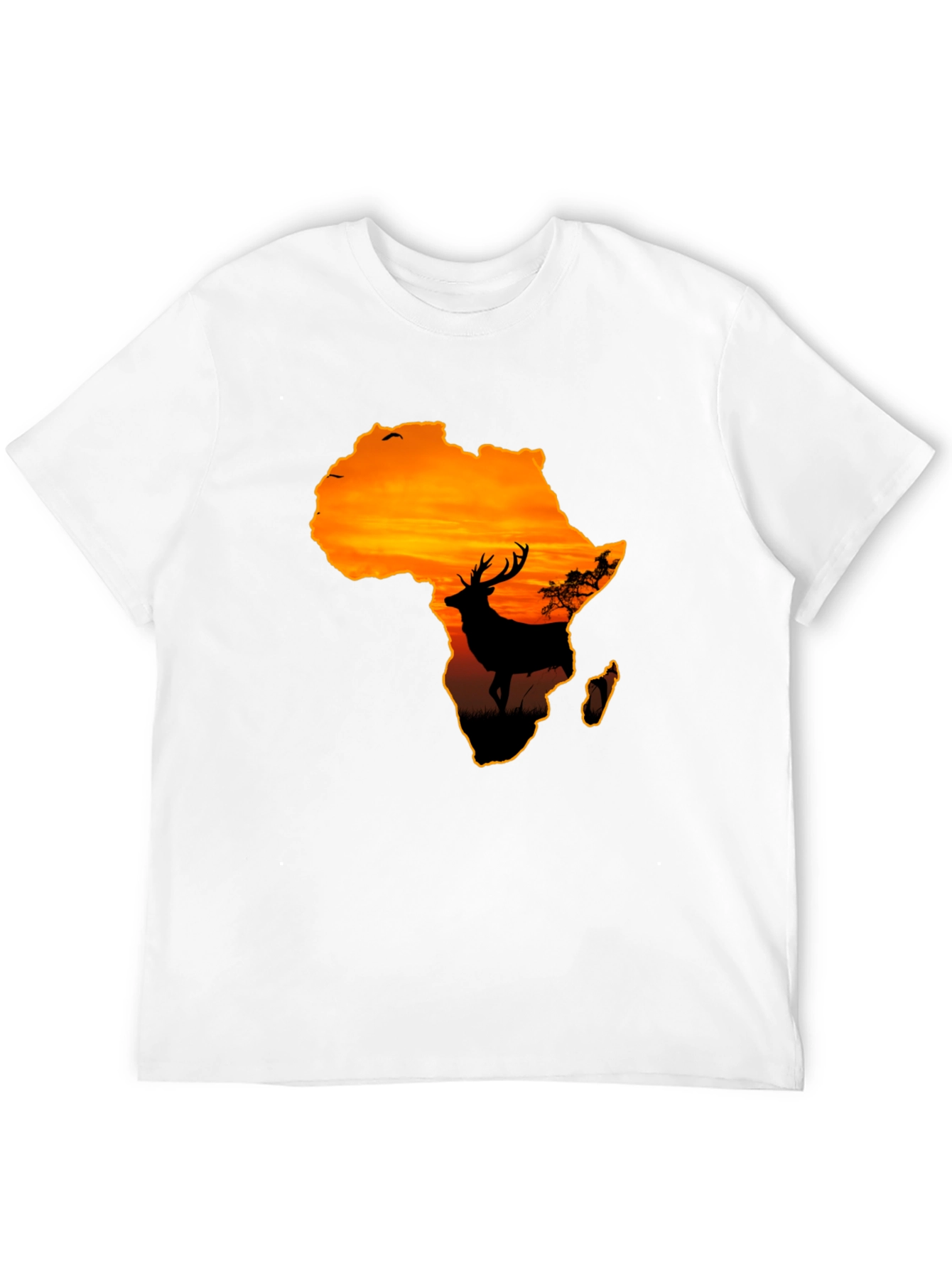 Africa Sunset Deer Graphic T-Shirt - Wildlife Tee