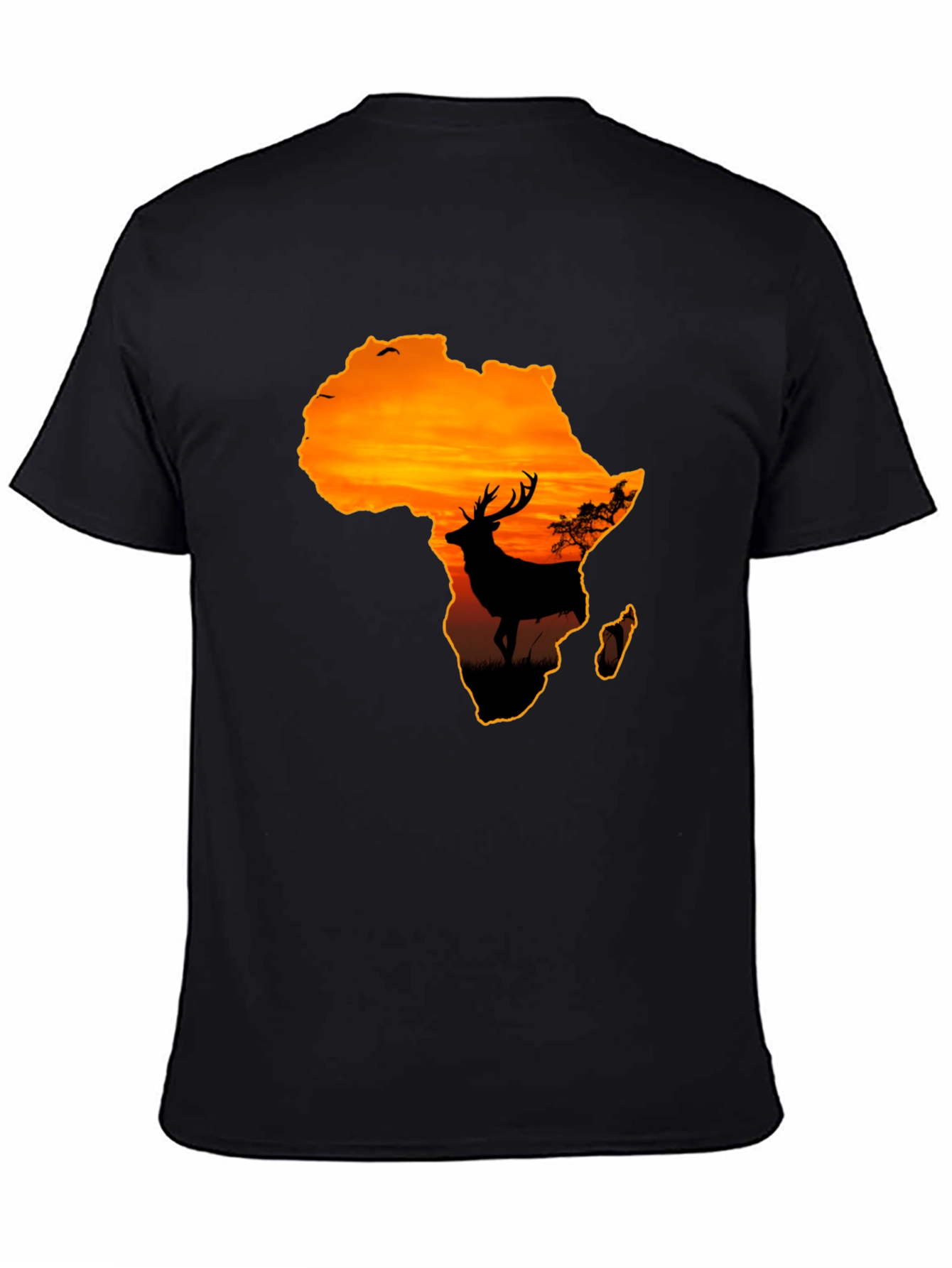 Africa Sunset Deer Graphic T-Shirt - Wildlife Tee