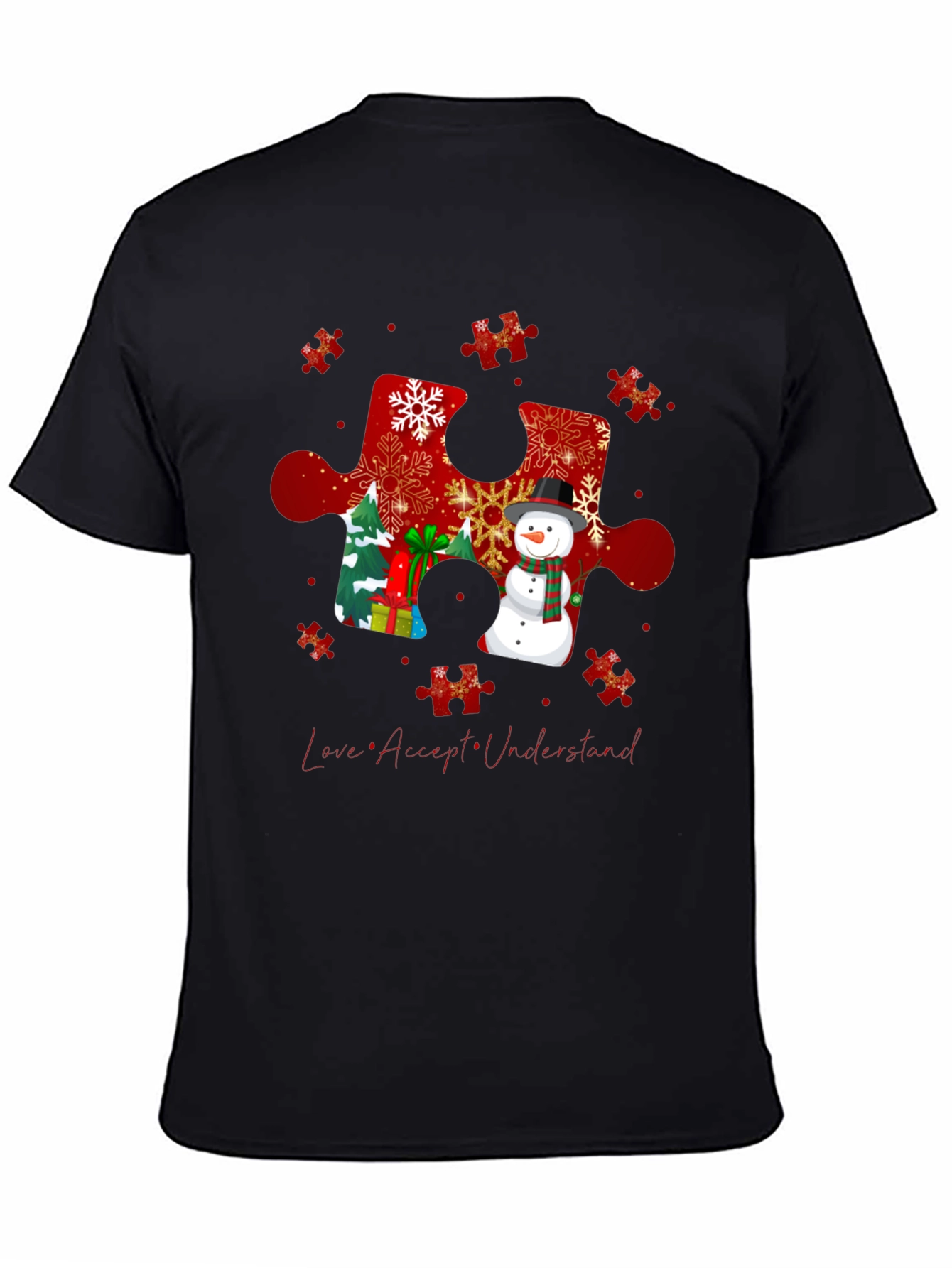 Autism Awareness Christmas Puzzle Piece T-Shirt