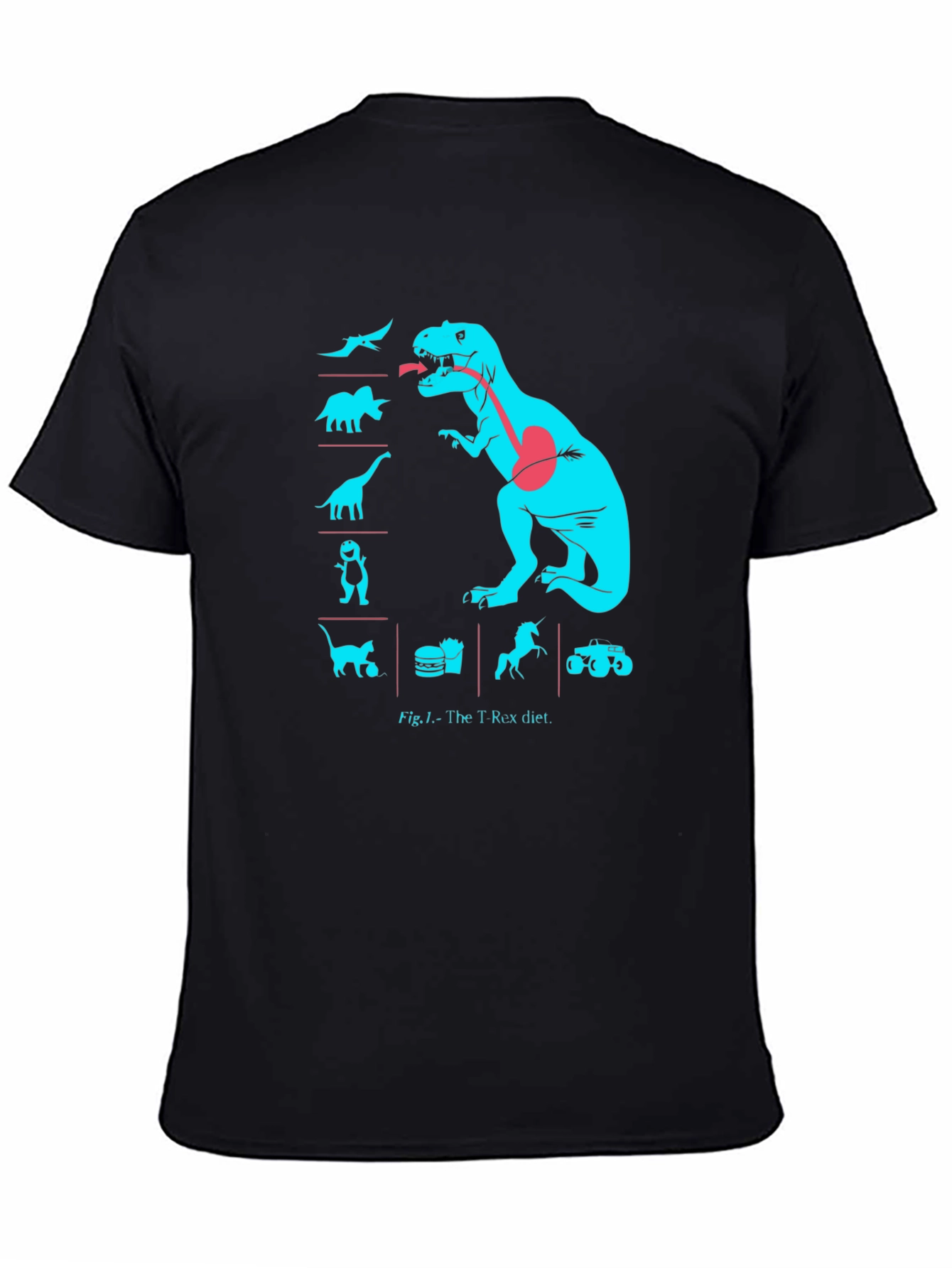 T-Rex Diet Graphic Tee -  Black Cotton T-Shirt