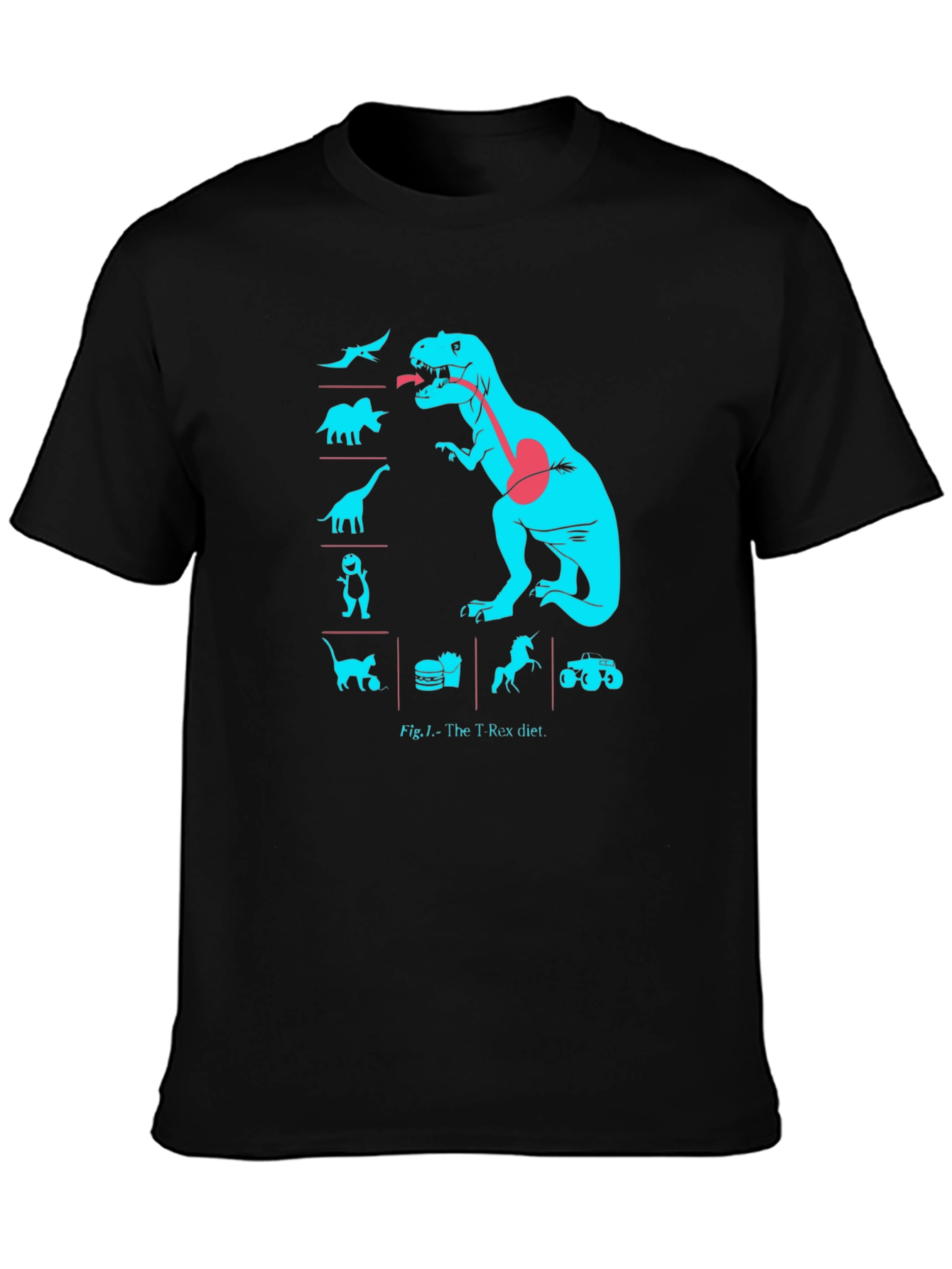 T-Rex Diet Graphic Tee -  Black Cotton T-Shirt