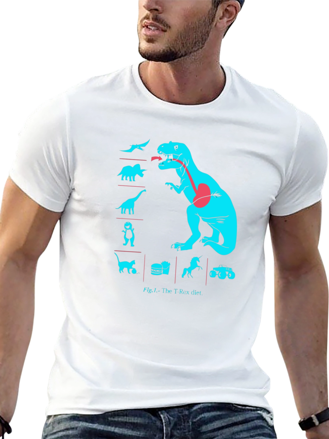 T-Rex Diet Graphic Tee -  Black Cotton T-Shirt