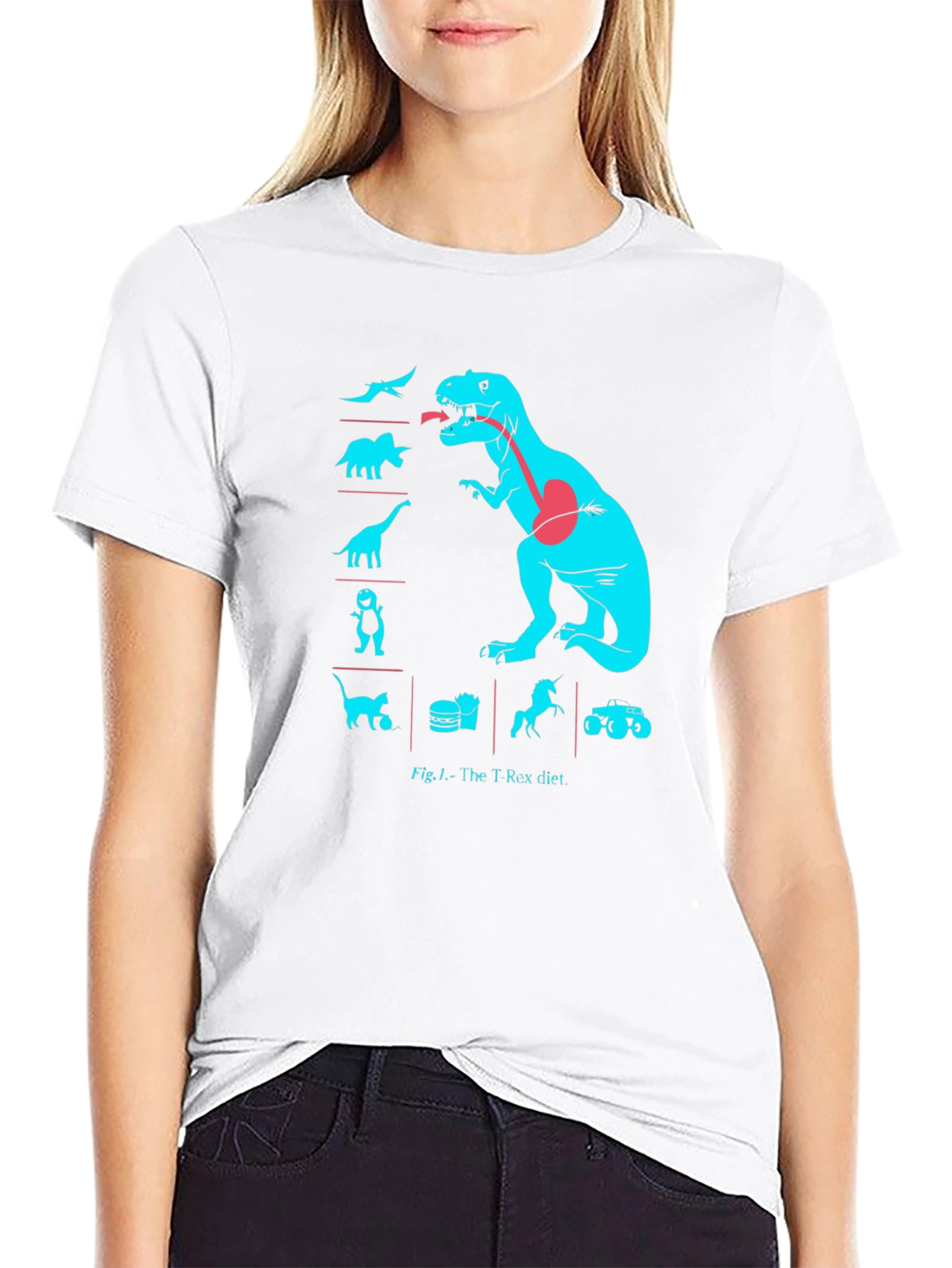 T-Rex Diet Graphic Tee -  Black Cotton T-Shirt