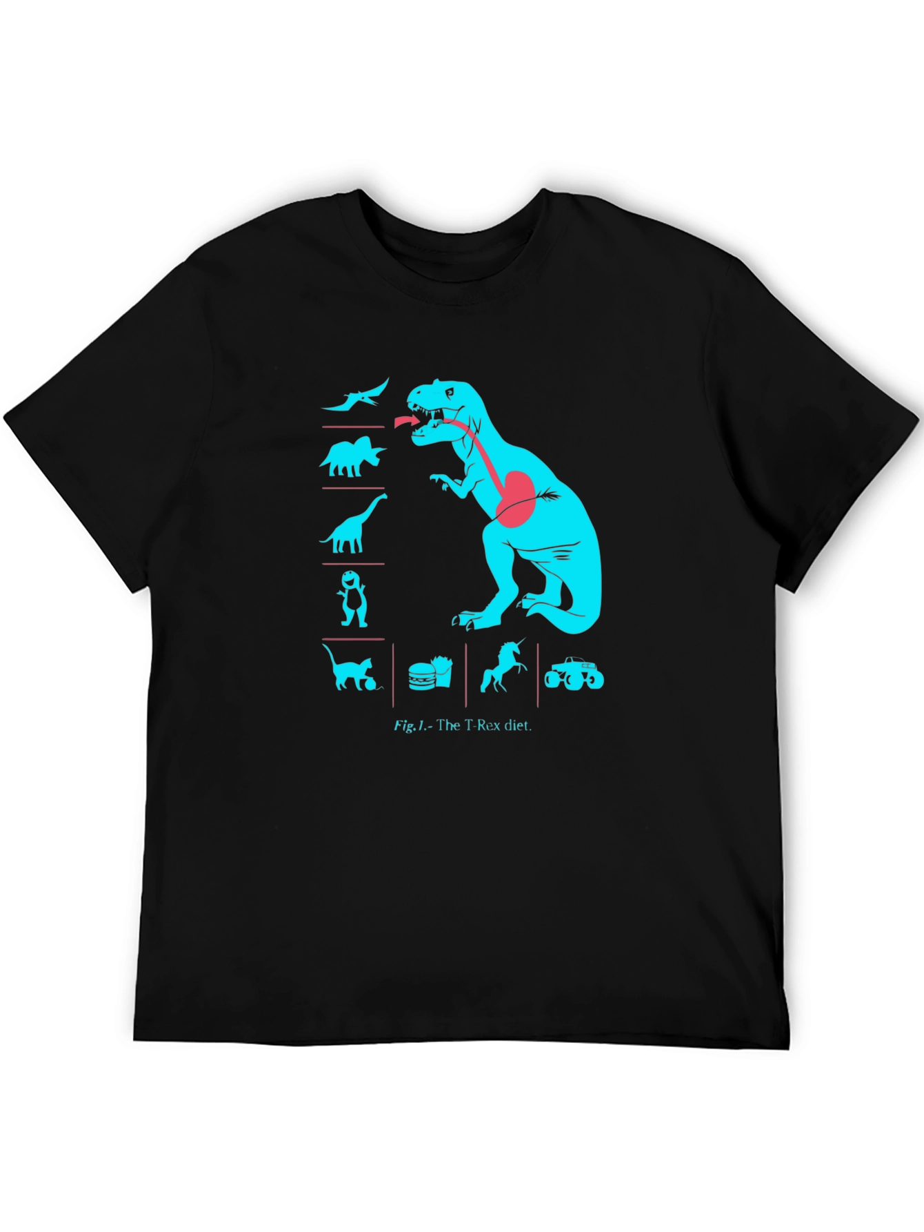 T-Rex Diet Graphic Tee -  Black Cotton T-Shirt
