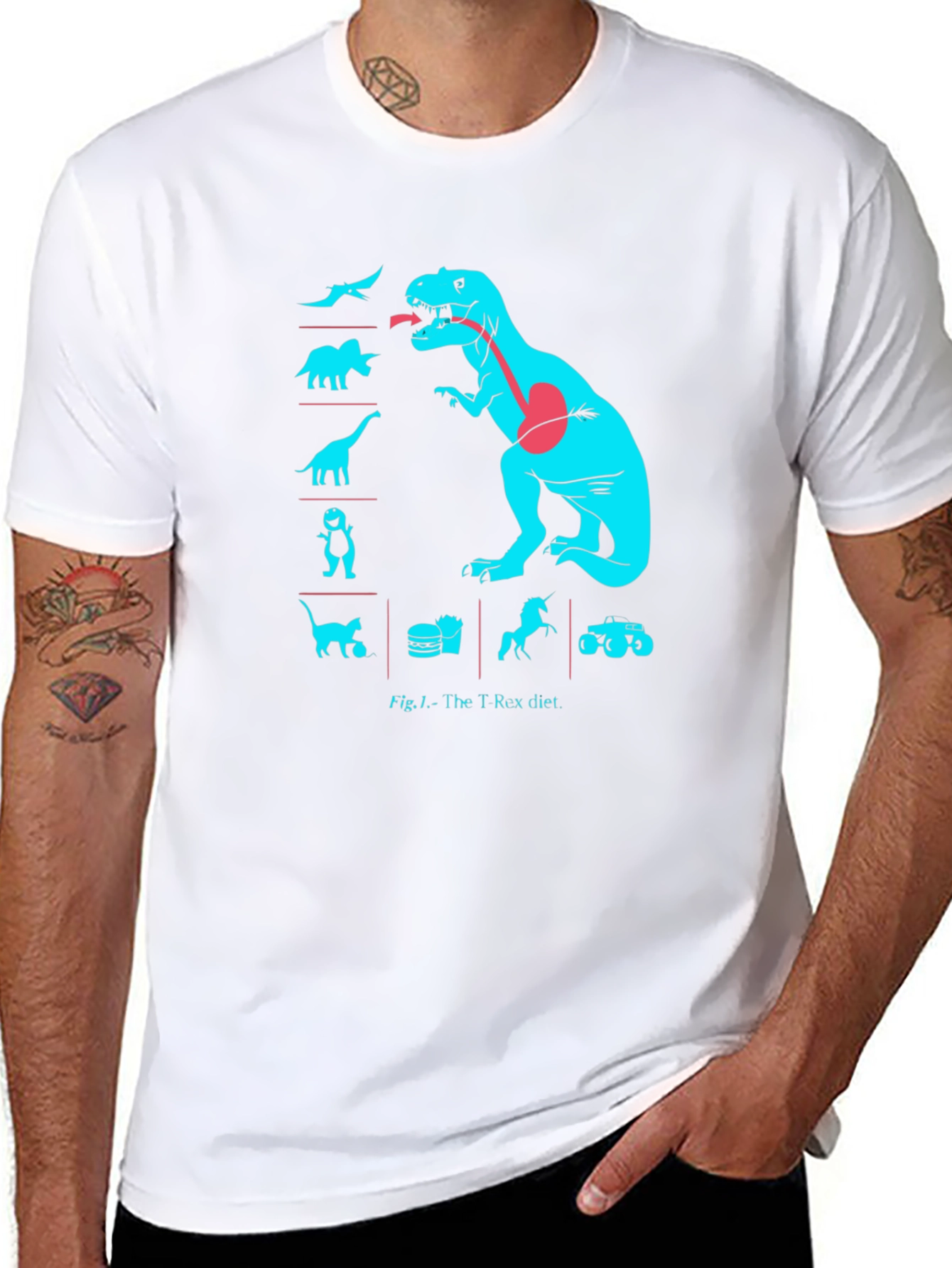 T-Rex Diet Graphic Tee -  Black Cotton T-Shirt