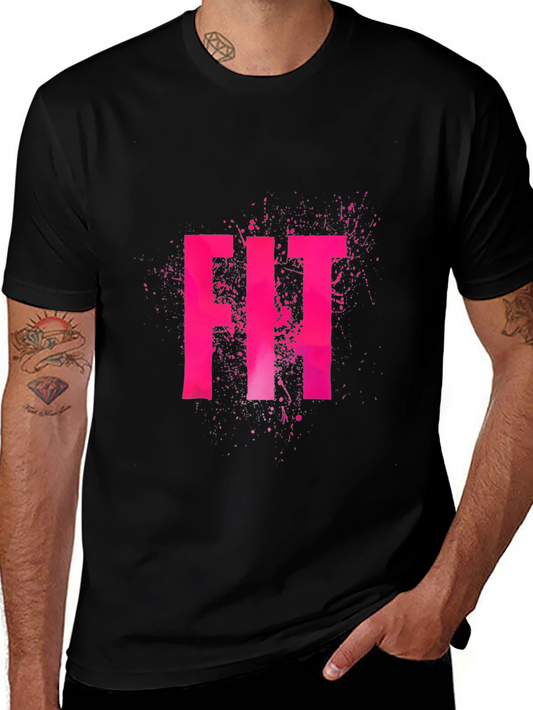 FIT Graphic T-Shirt - Black Cotton Blend Tee