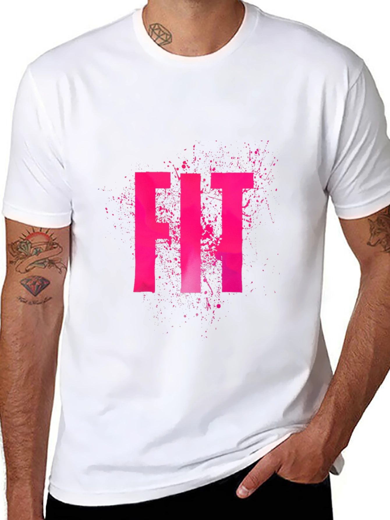 FIT Graphic T-Shirt - Black Cotton Blend Tee
