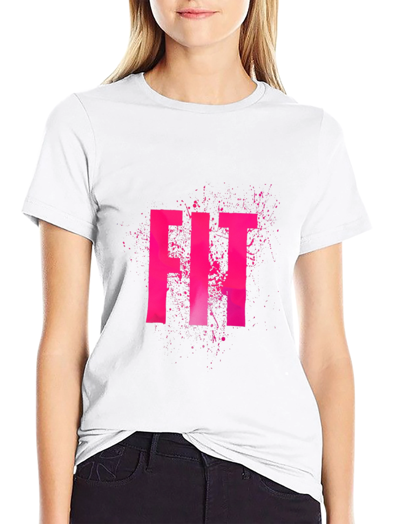 FIT Graphic T-Shirt - Black Cotton Blend Tee