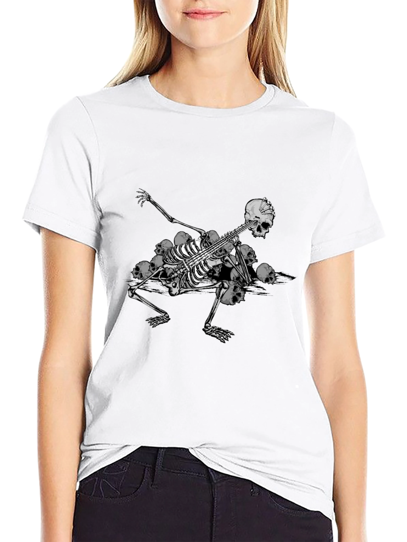 Skeleton Guitarist Graphic Tee - Black