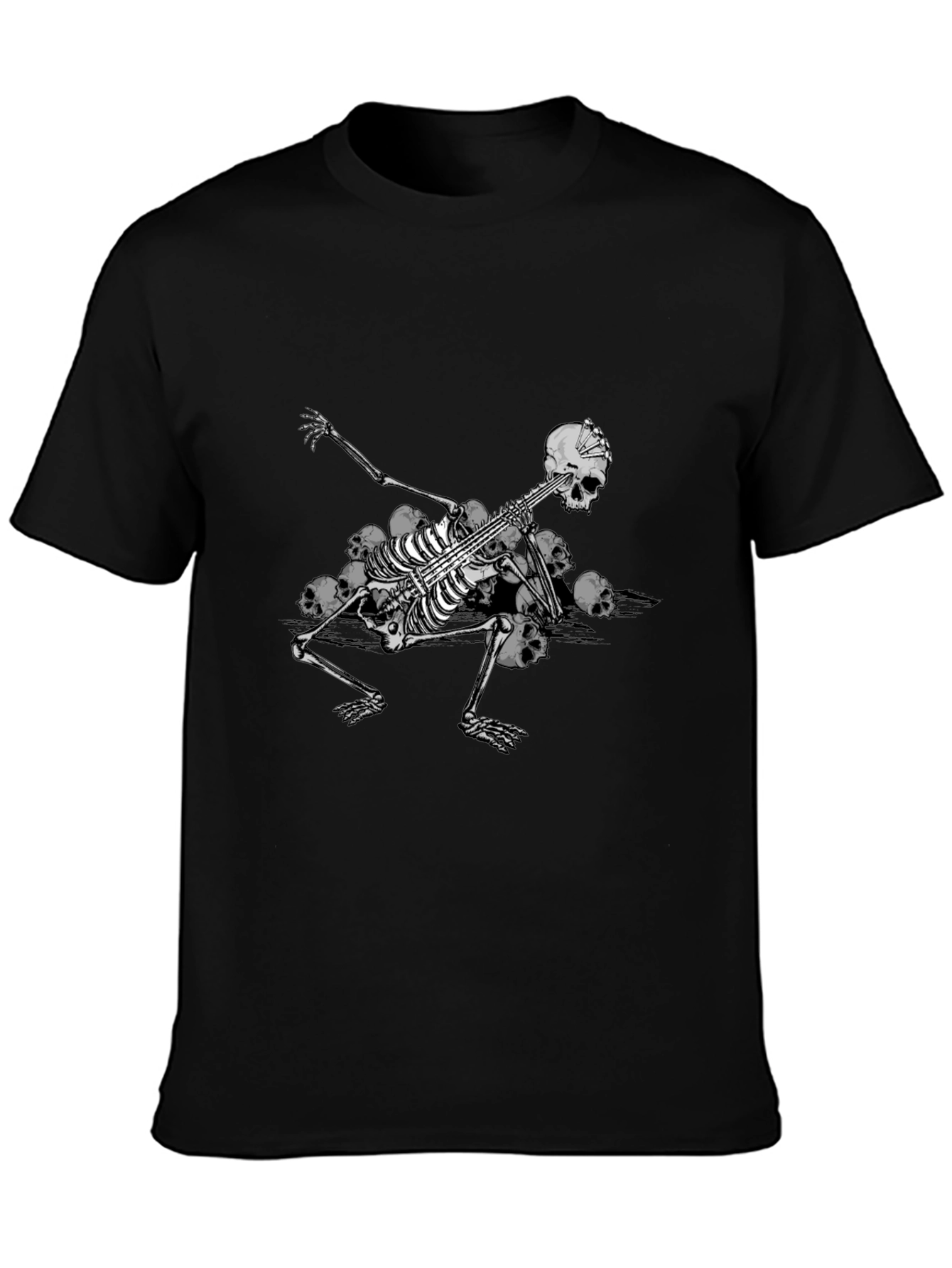 Skeleton Guitarist Graphic Tee - Black