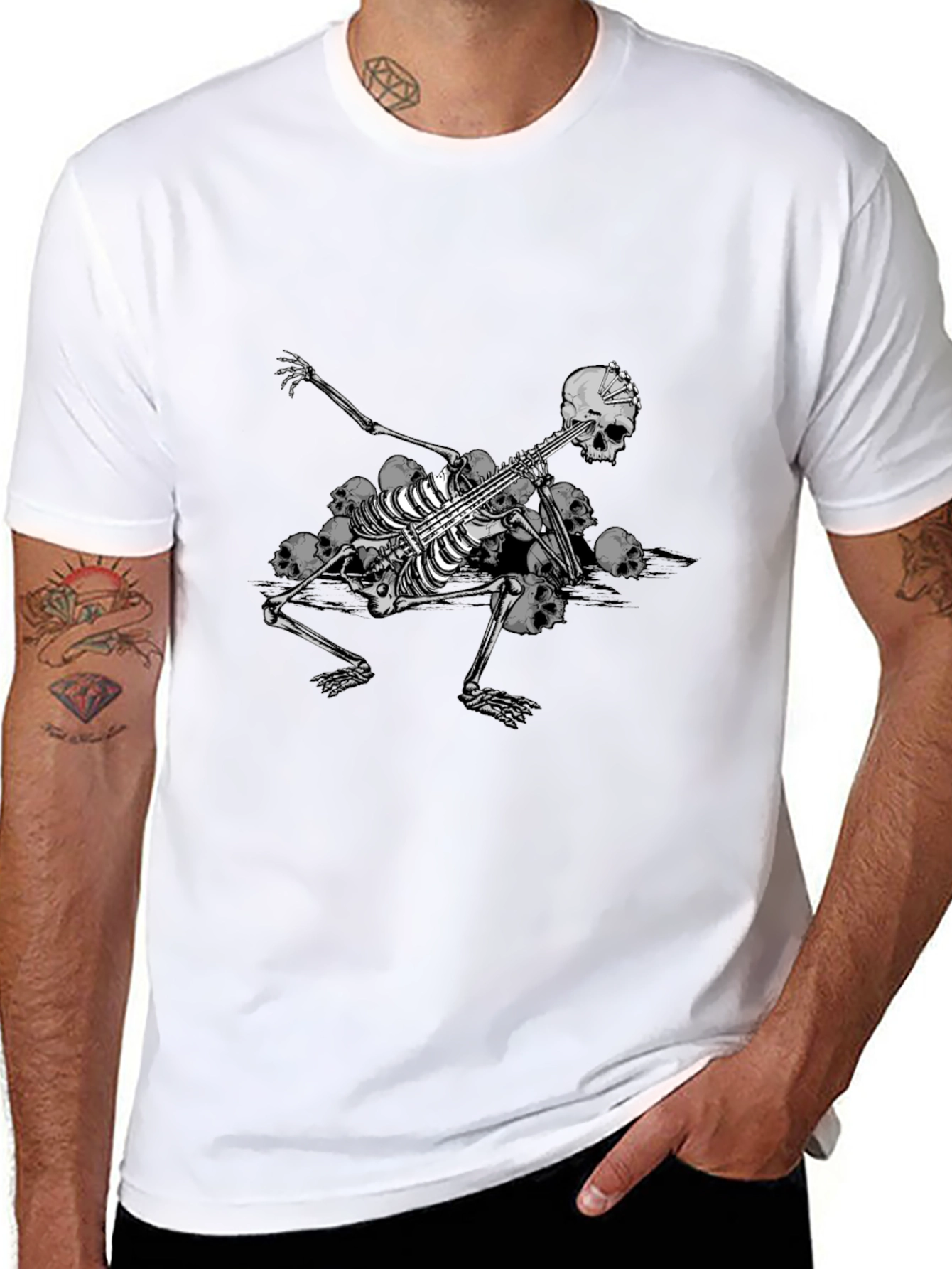 Skeleton Guitarist Graphic Tee - Black