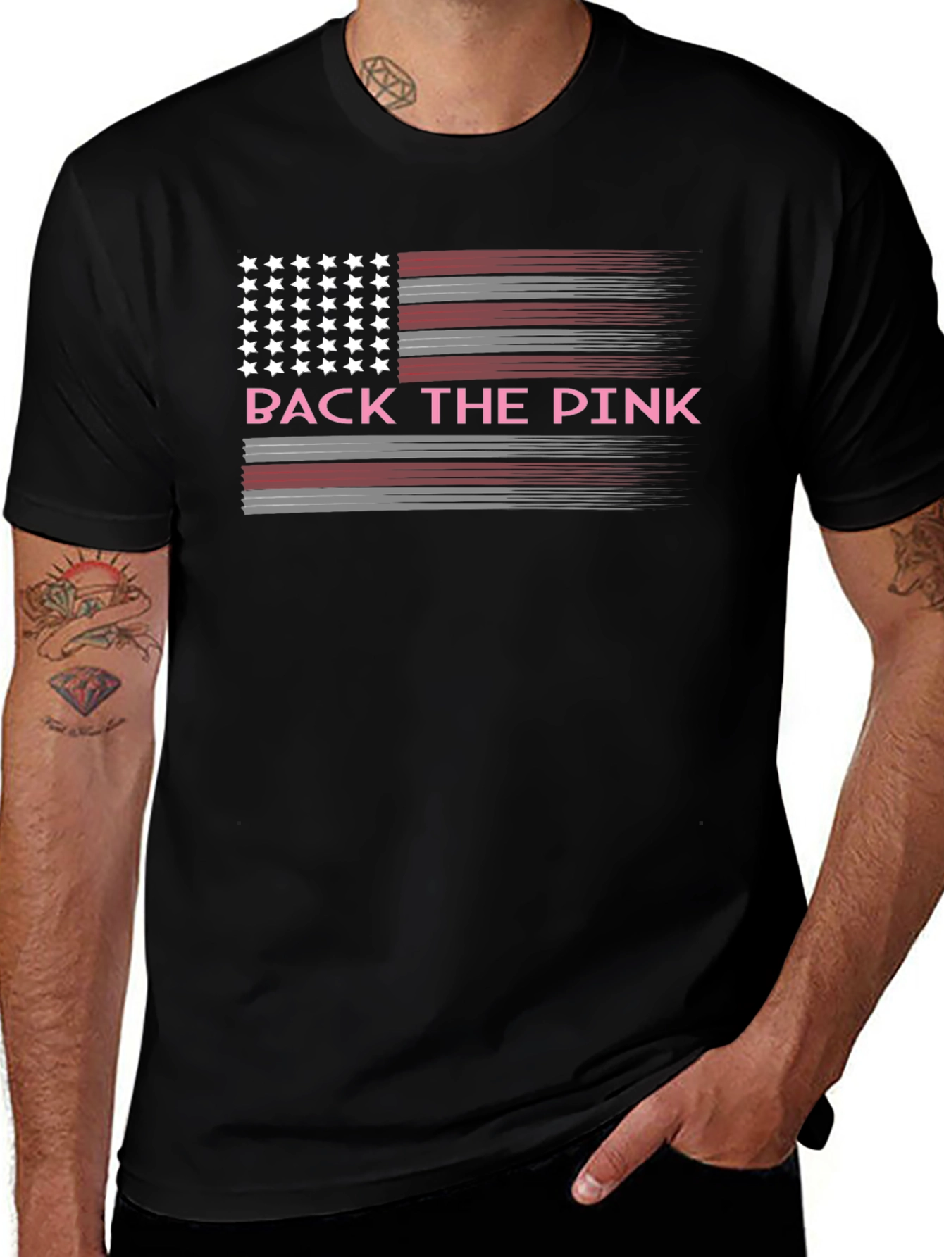 Back the Pink American Flag T-Shirt