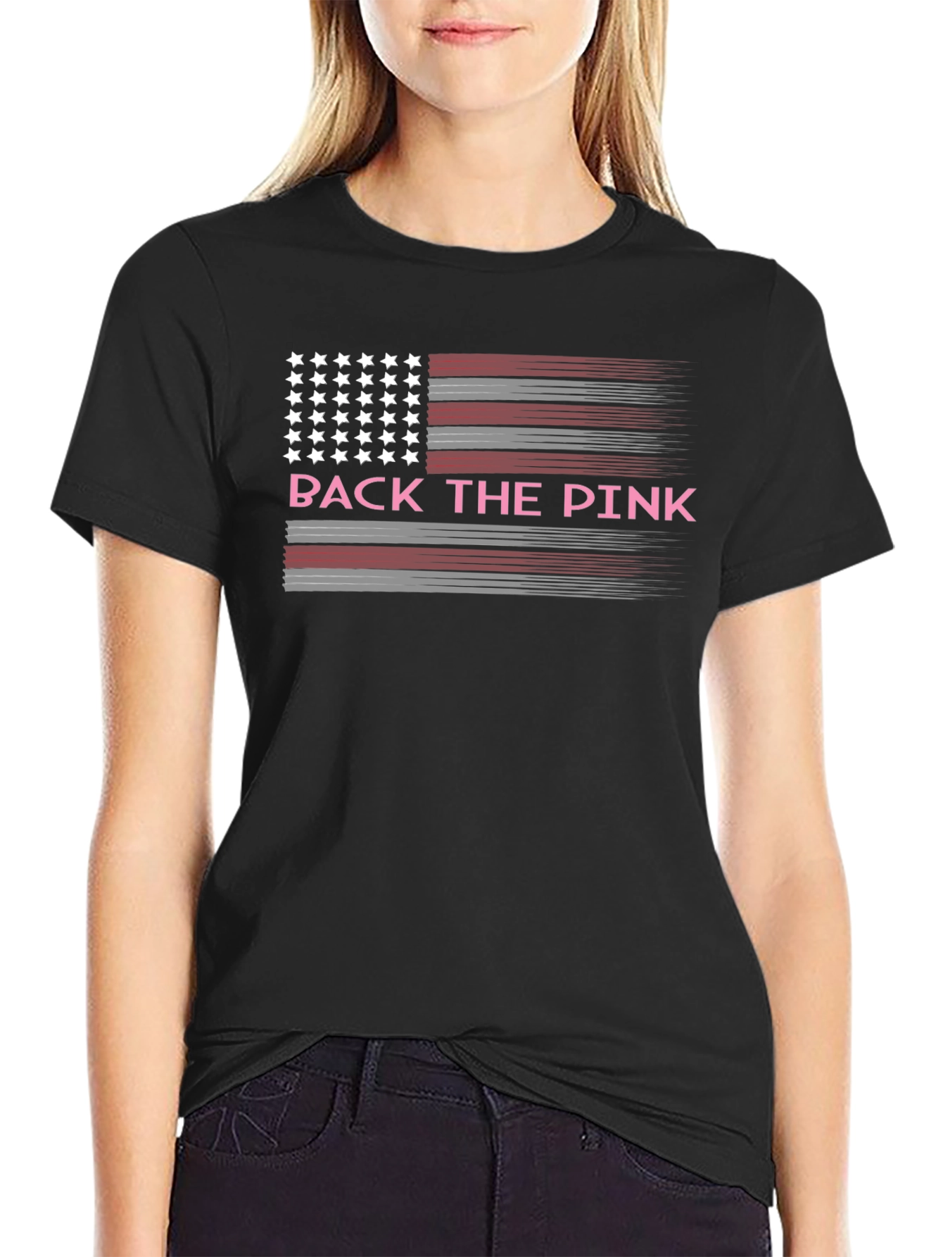 Back the Pink American Flag T-Shirt