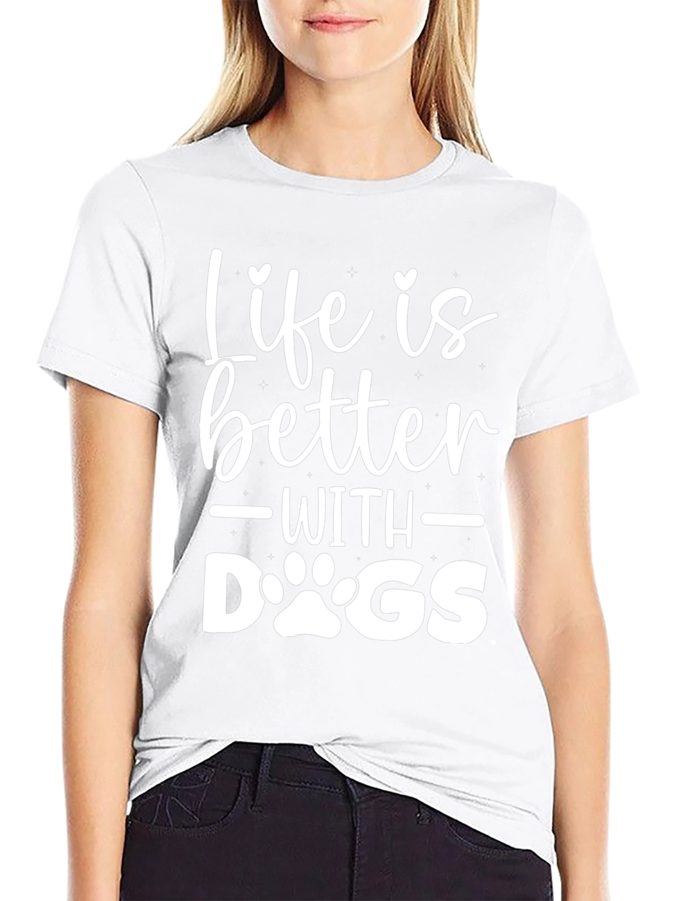 Life is Better with Dogs Black Graphic Tee